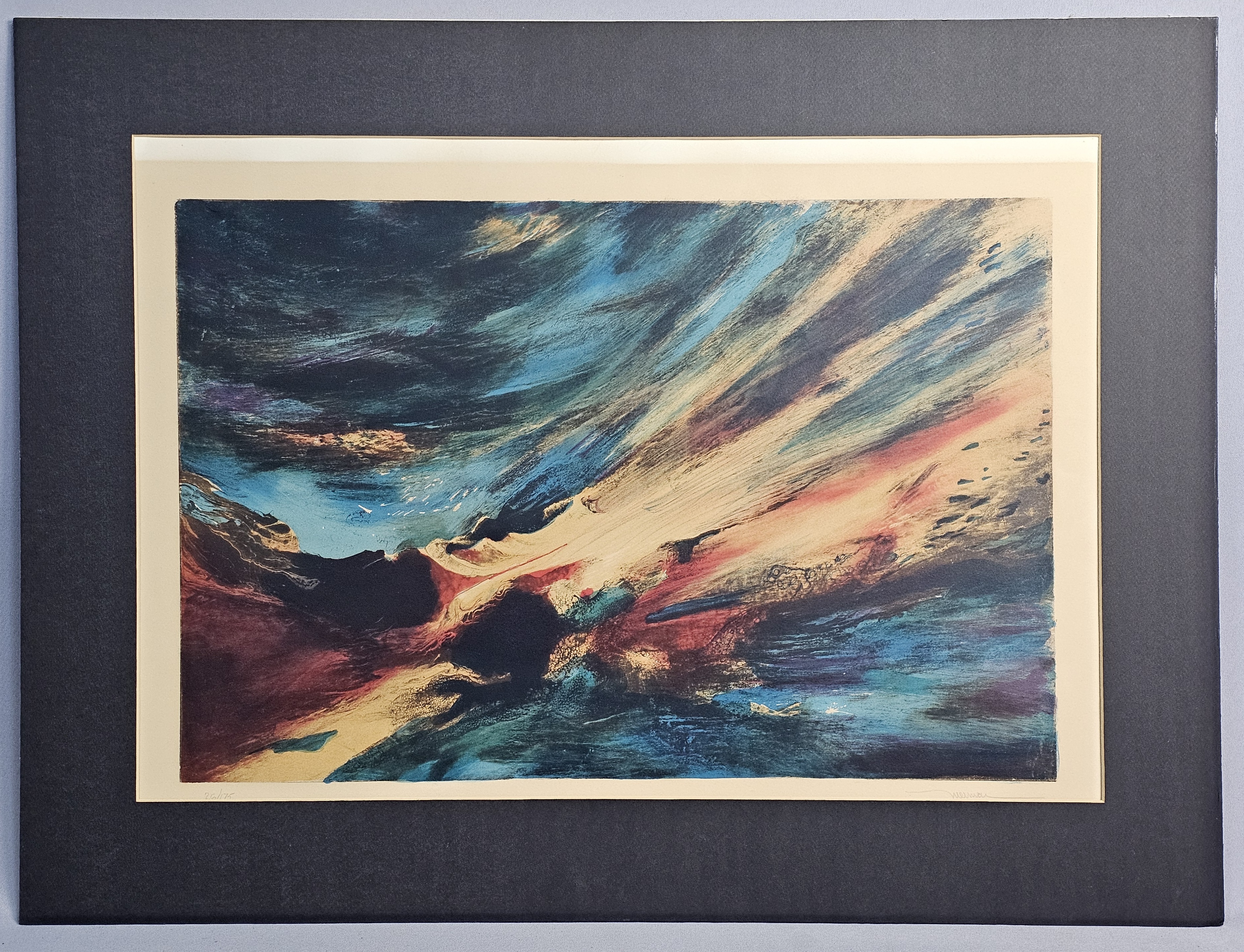 Leonardo Nierman Volcanic Wind Lithograph