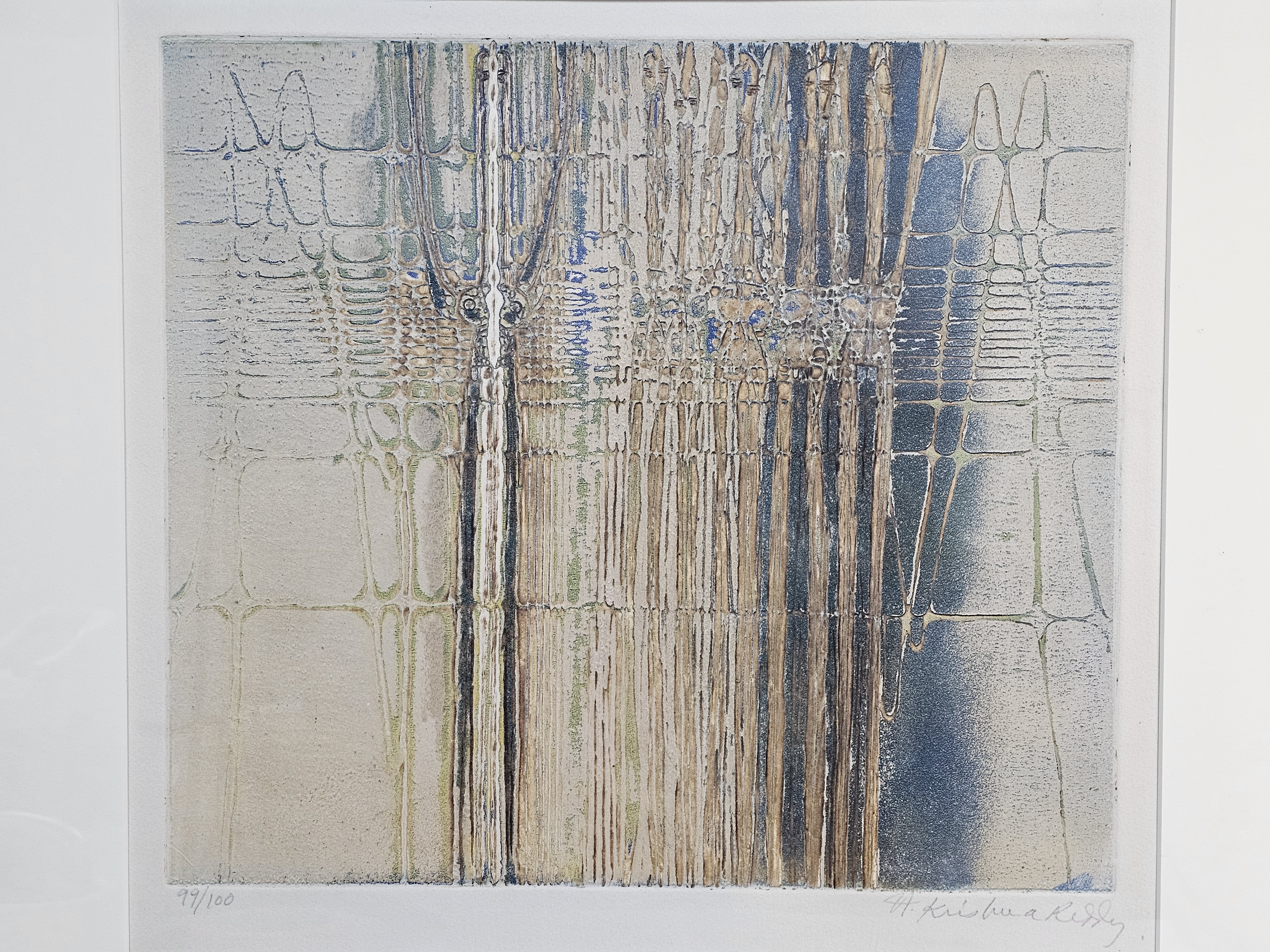 Krishna Reddy Woman and Reflections Etching