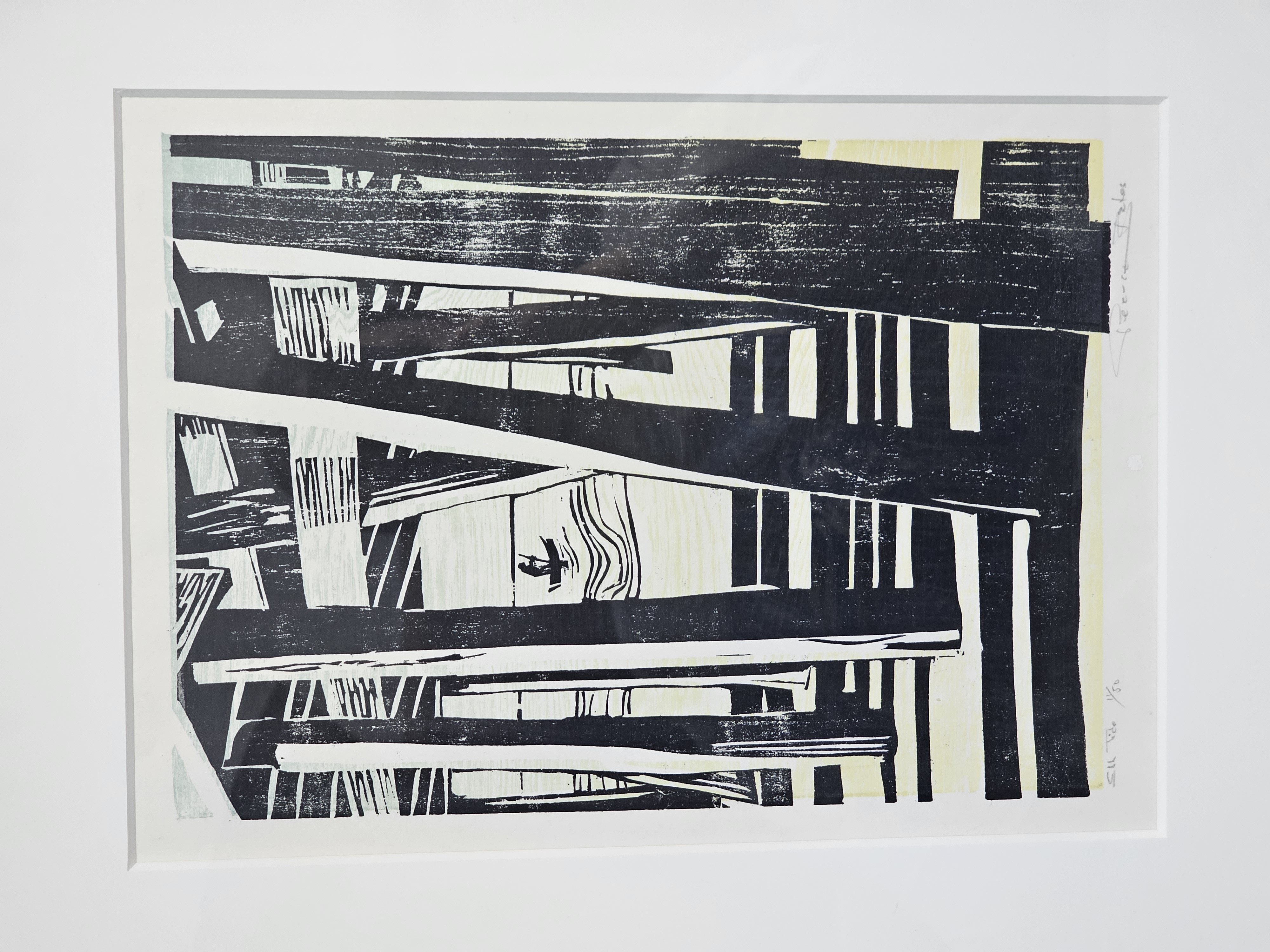 Pearce Bates Signed Woodcut Ebb Tide