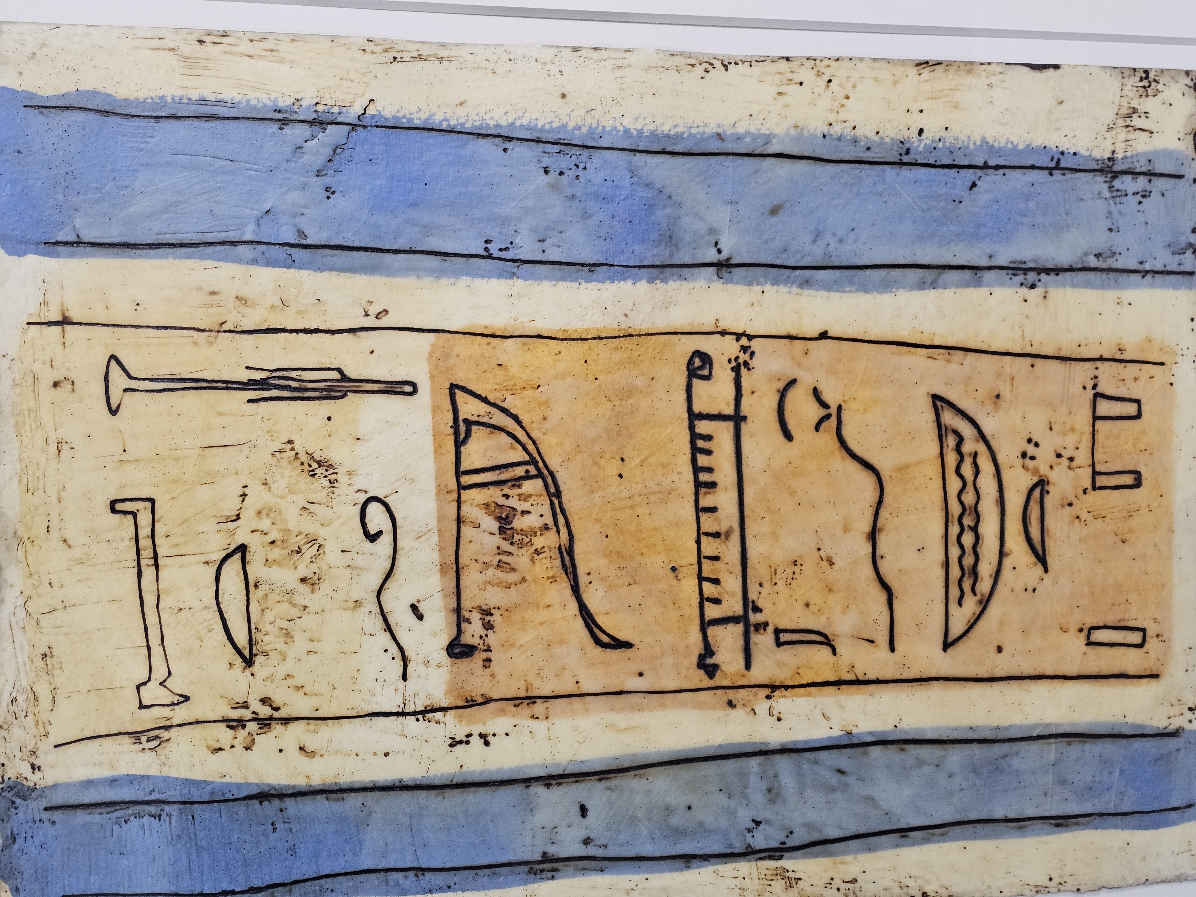 Signed Bassa Untitled Encaustic Painting