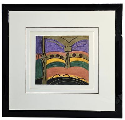 Soicher Marin Bridges II Abstract Print. A professional contemporary framed abstract print 