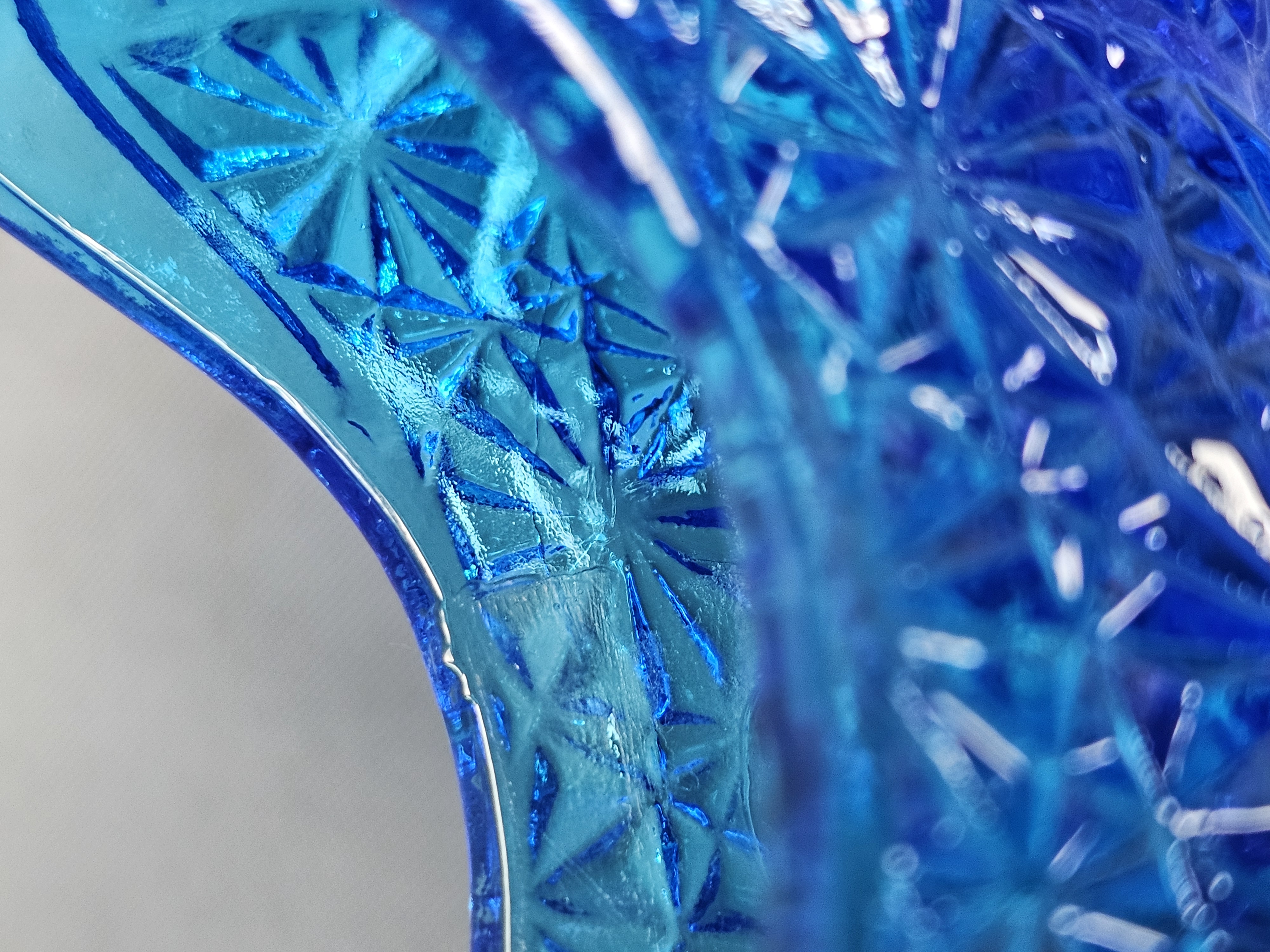 Fenton Cobalt Glass Cat Slipper