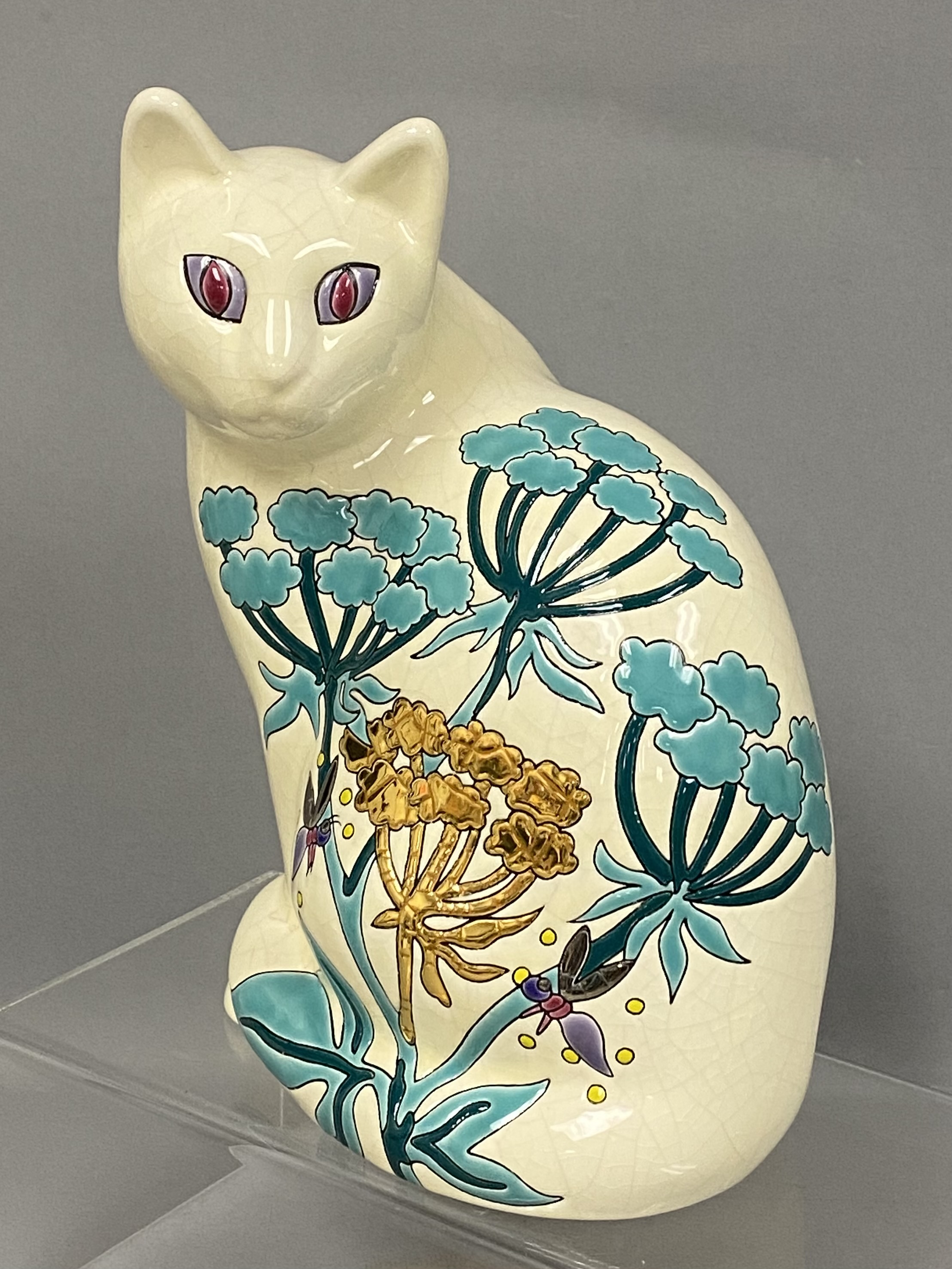 Longwy Faience Nancy Pattern Cat