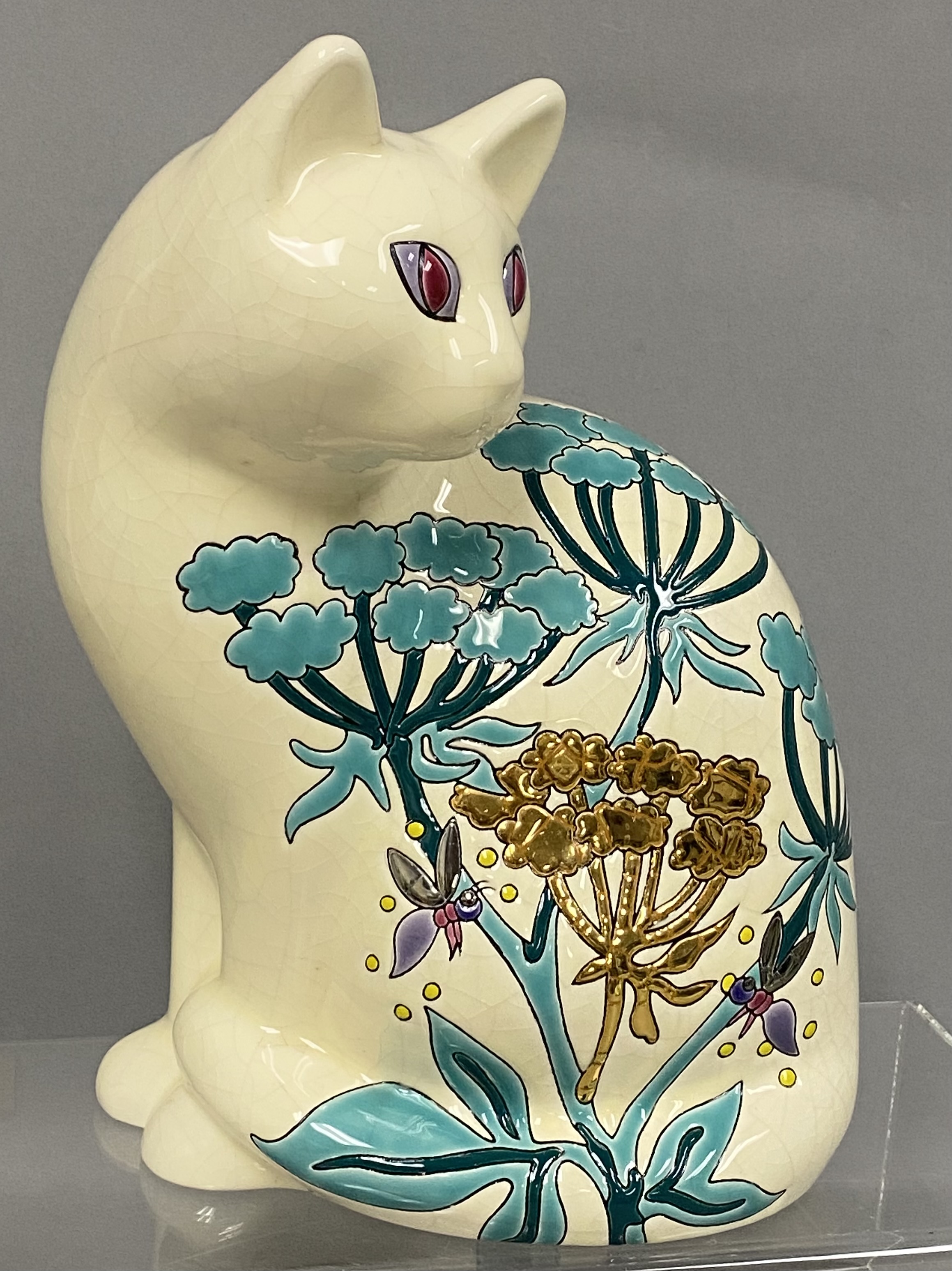Longwy Faience Nancy Pattern Cat