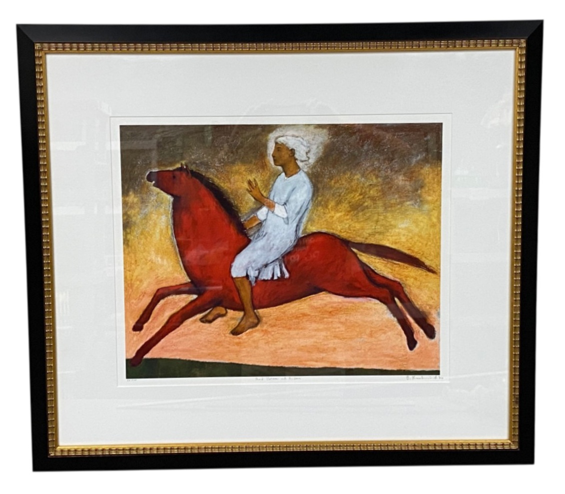 B. Kulvinskas Lithograph Red Horse and Rider