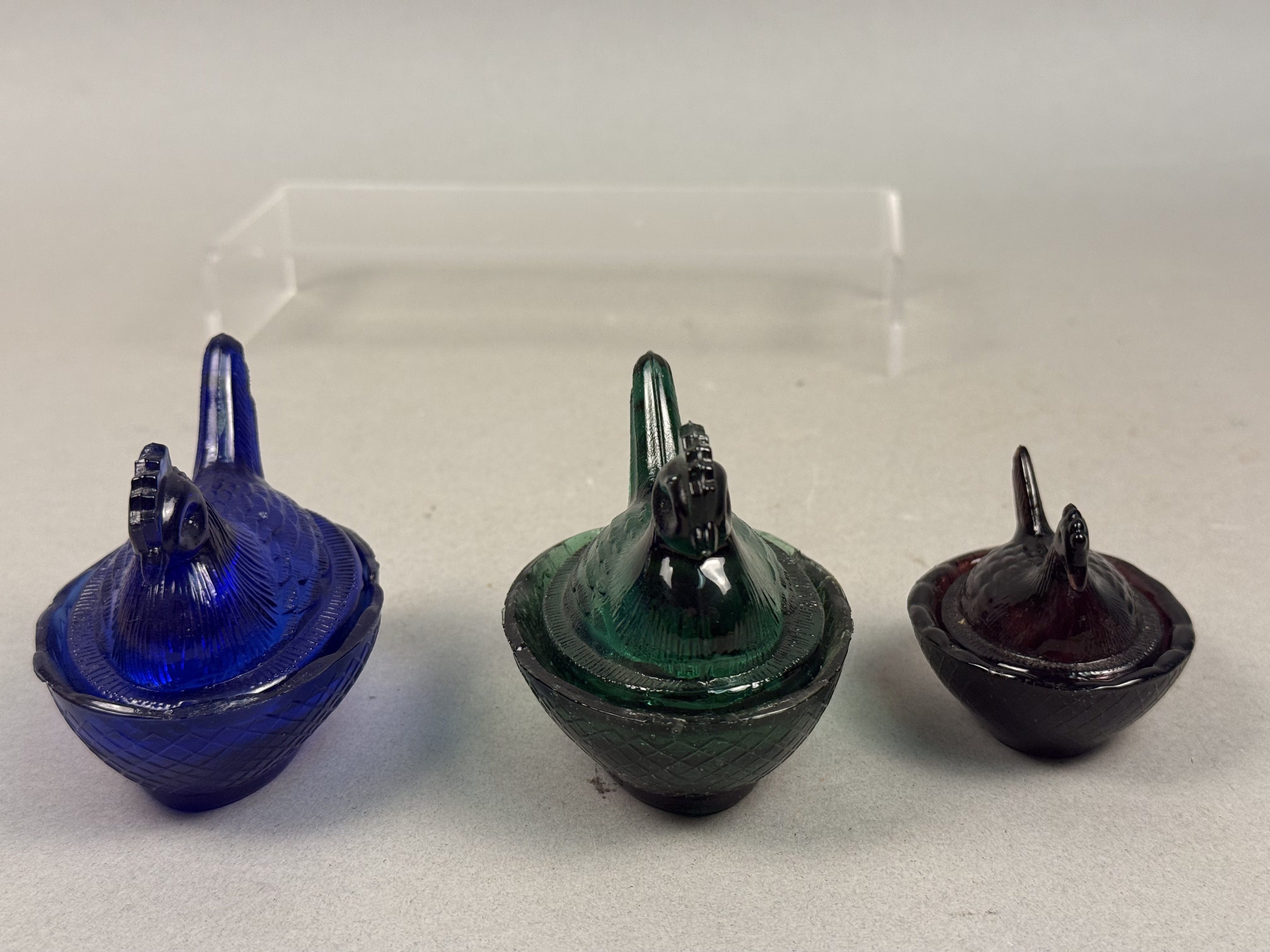Three Taiwan Glass Nesting Hens