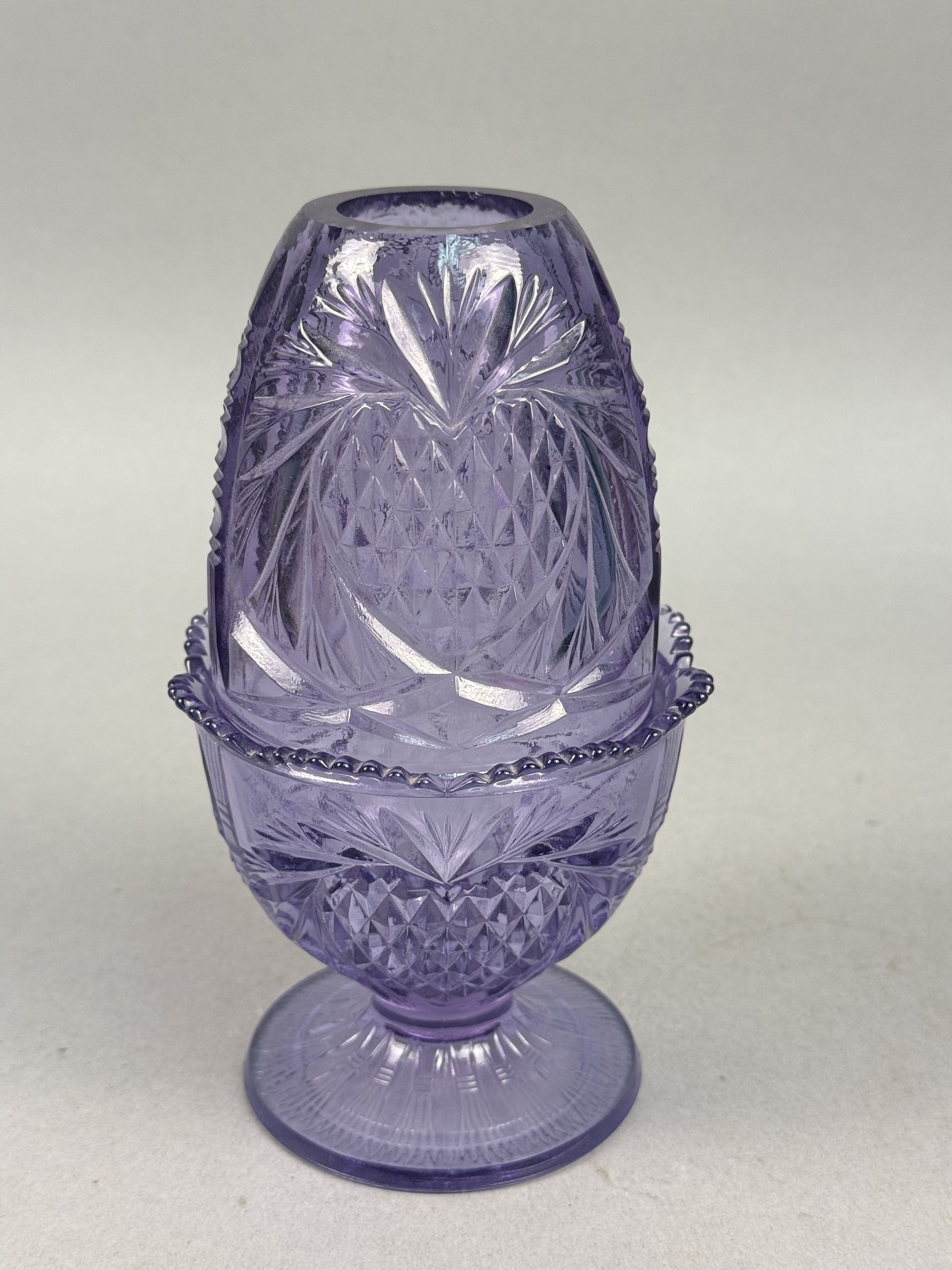Pineapple and Star Amethyst Glass Fairy Lamp