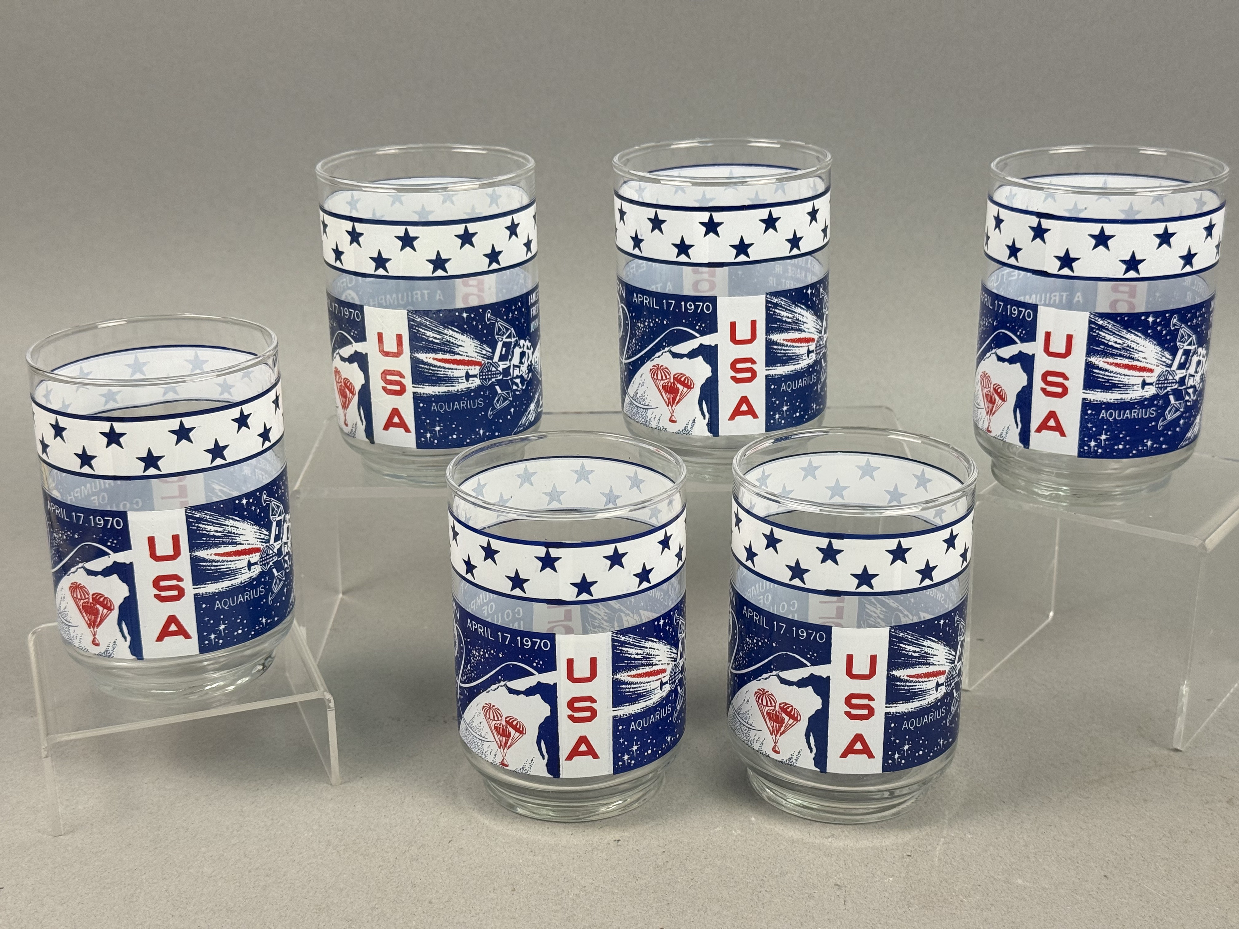 LIbby Apollo 13 Commemorative Glasses