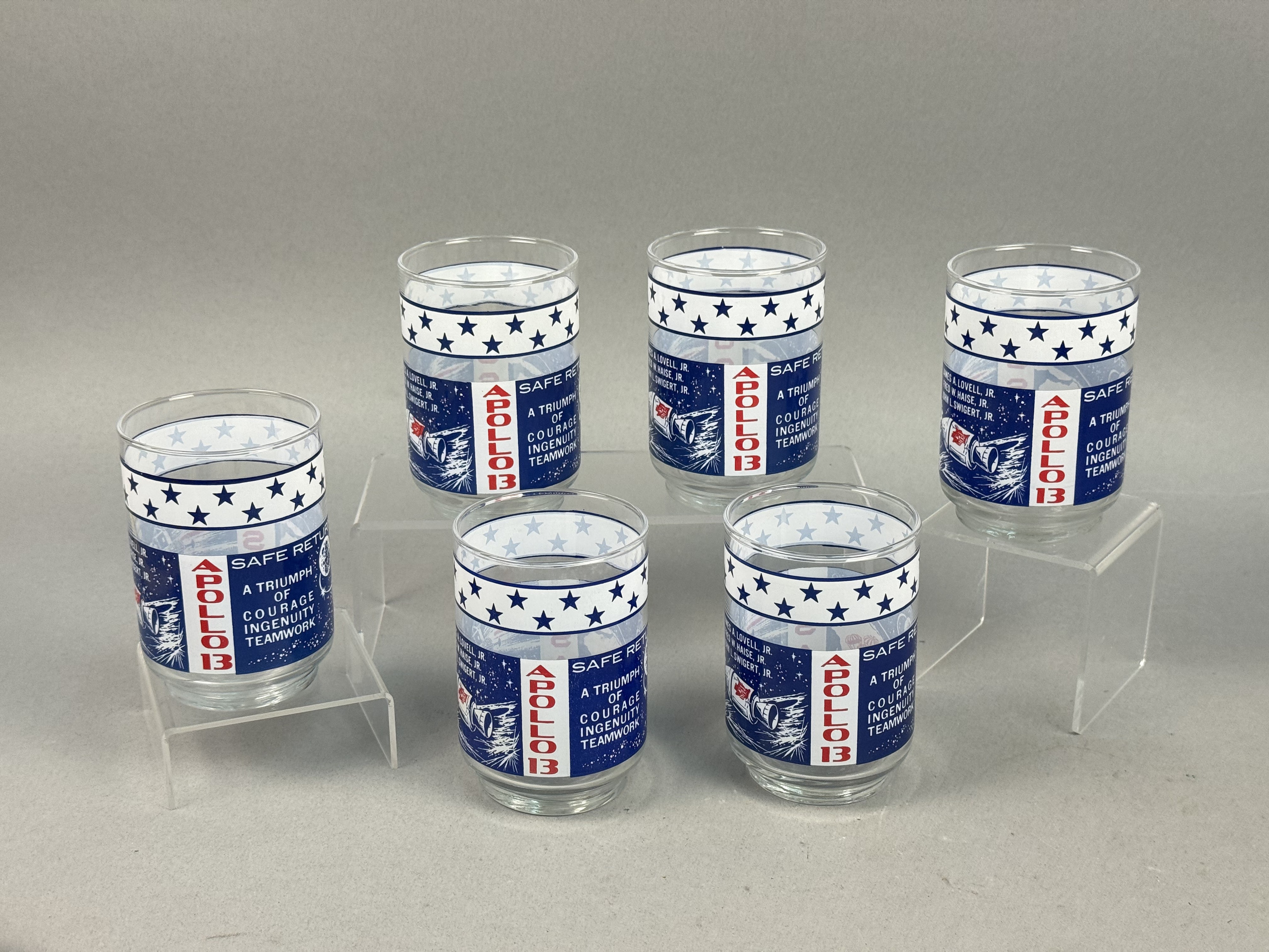 LIbby Apollo 13 Commemorative Glasses