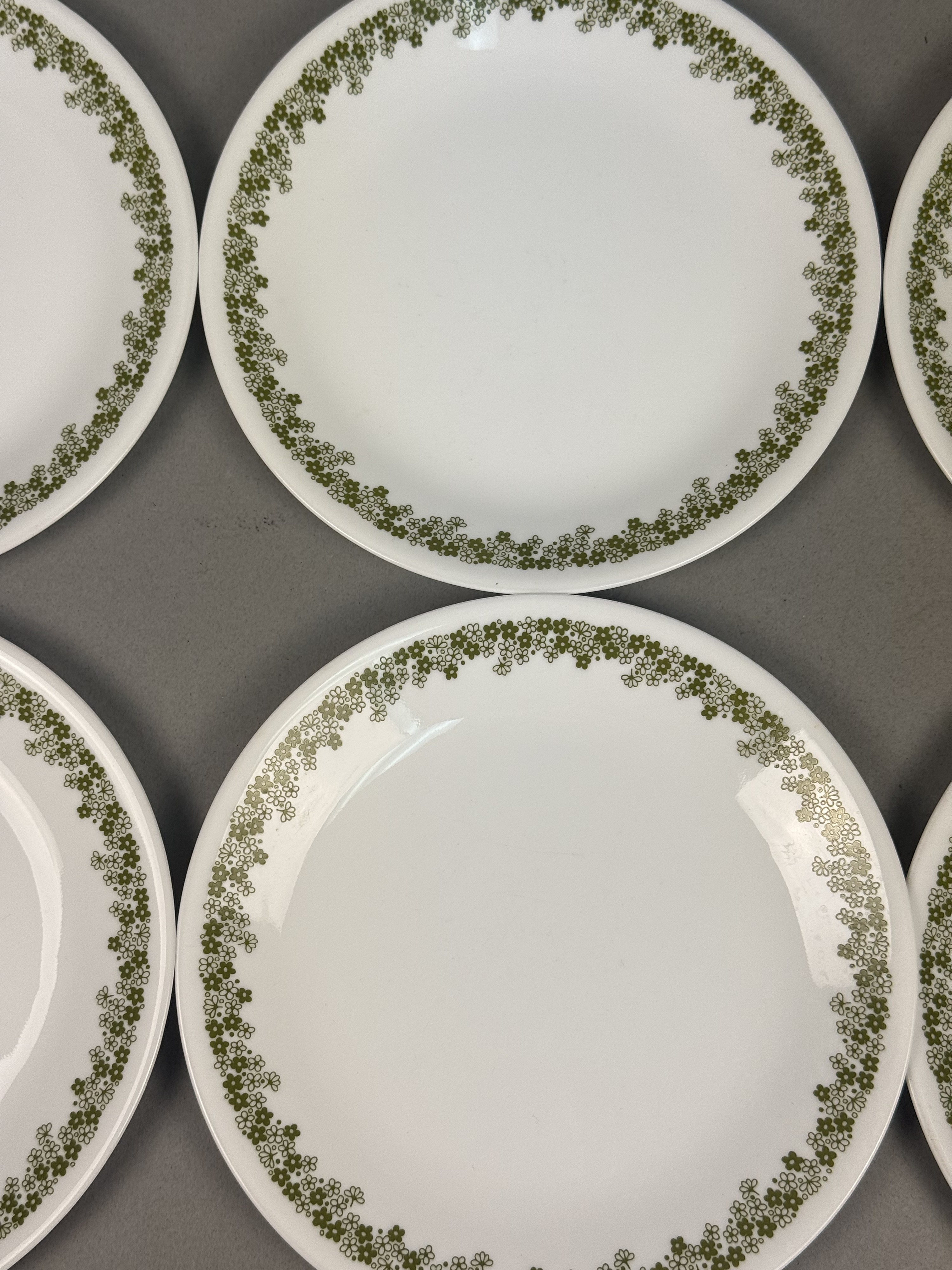 Corelle Spring Blossom Green Dinner Plates
