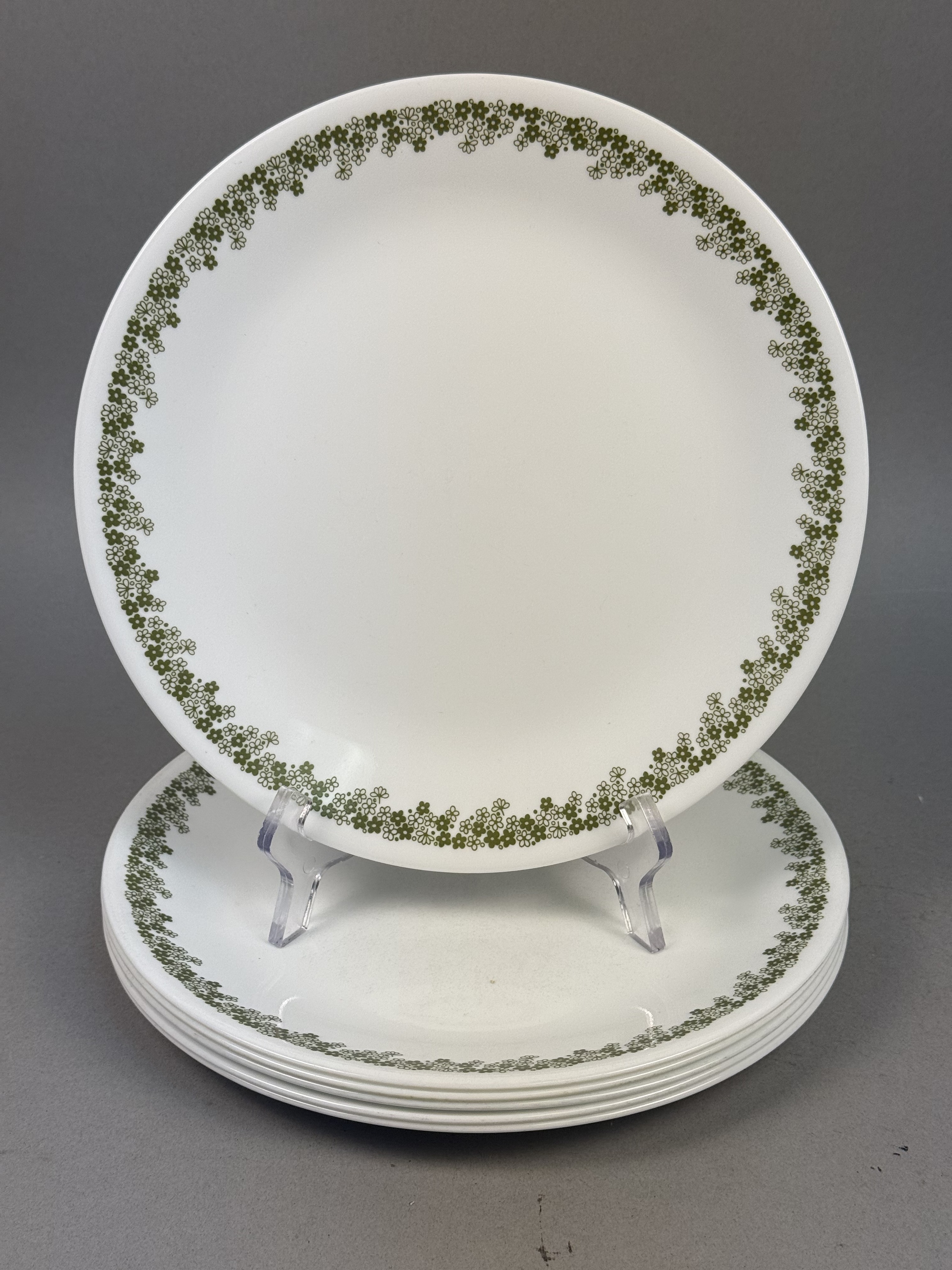 Corelle Spring Blossom Green Dinner Plates