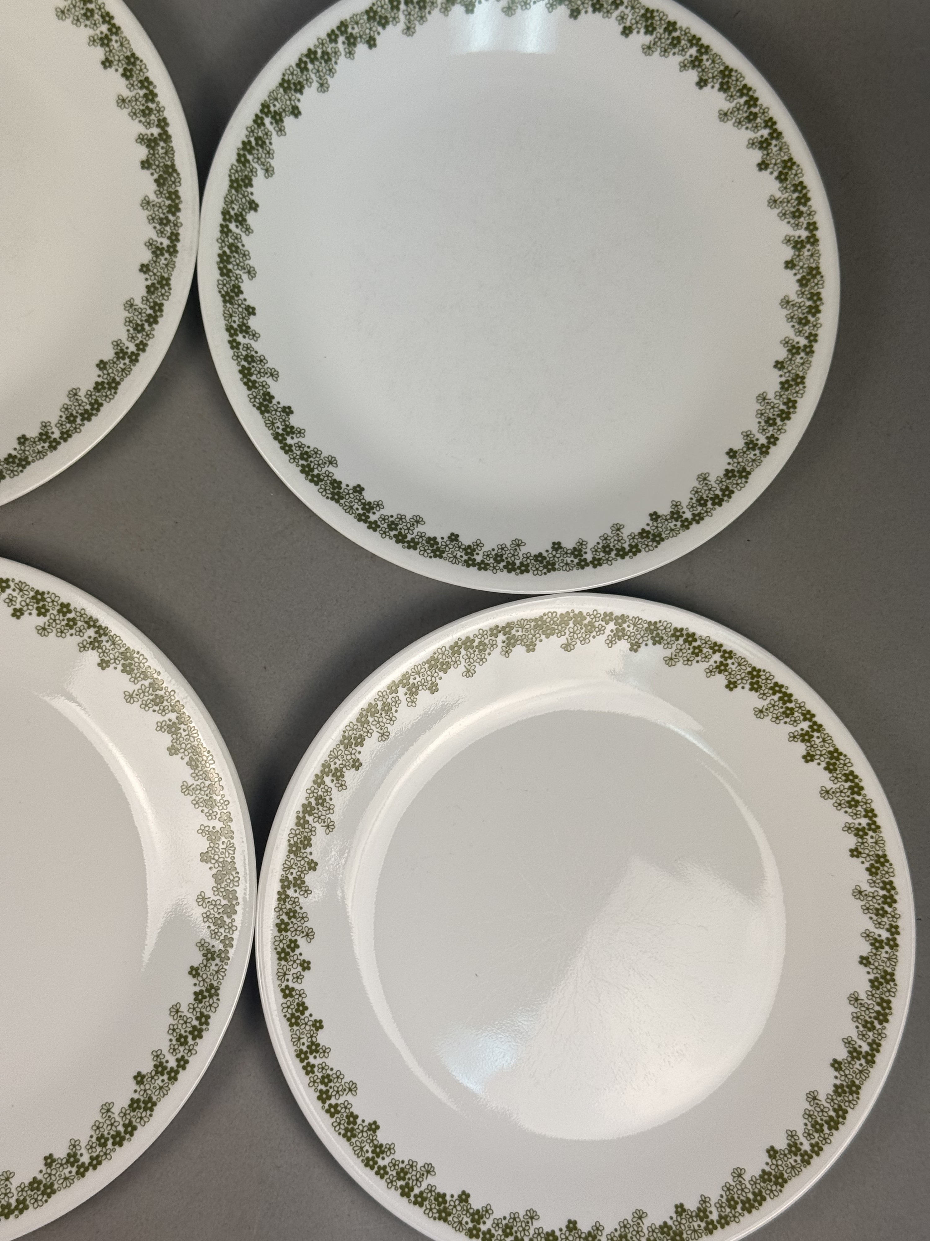 Corelle Spring Blossom Green Dinner Plates