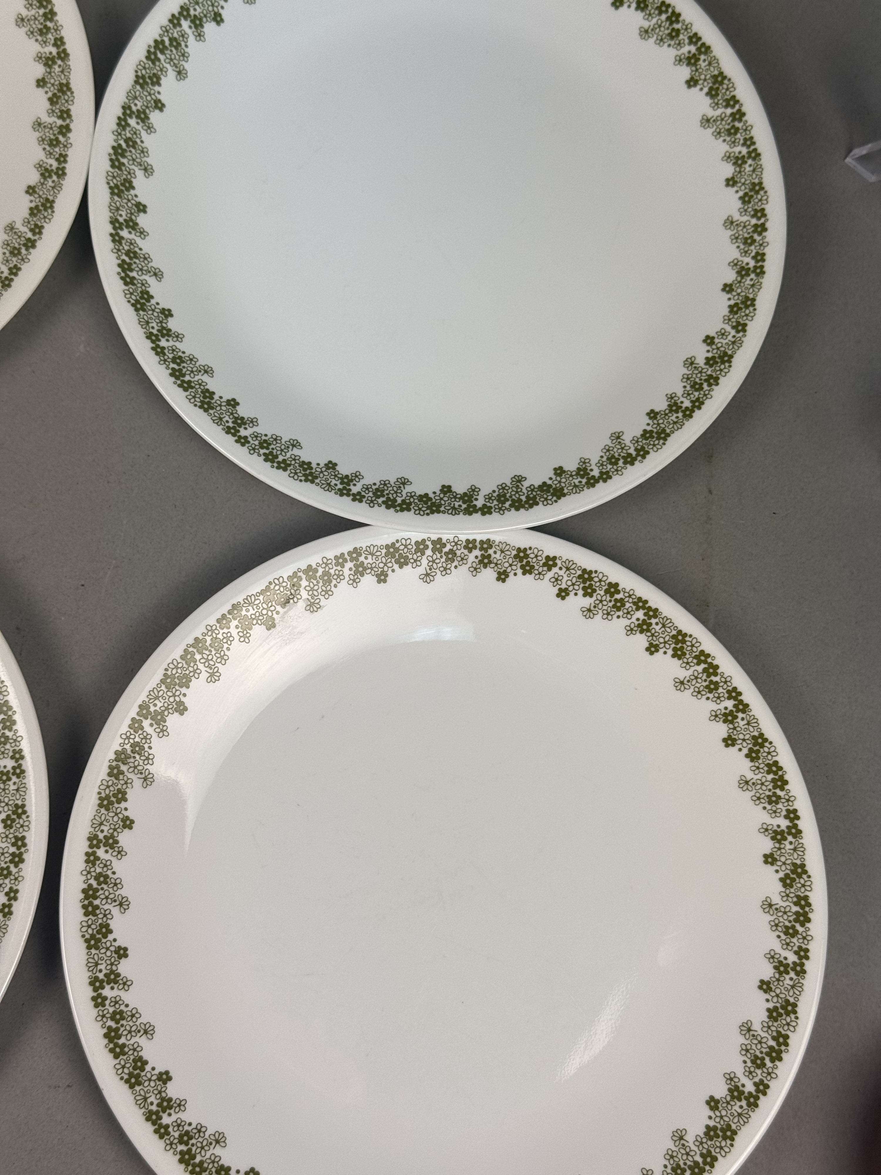 Corelle Spring Blossom Green Dinner Plates