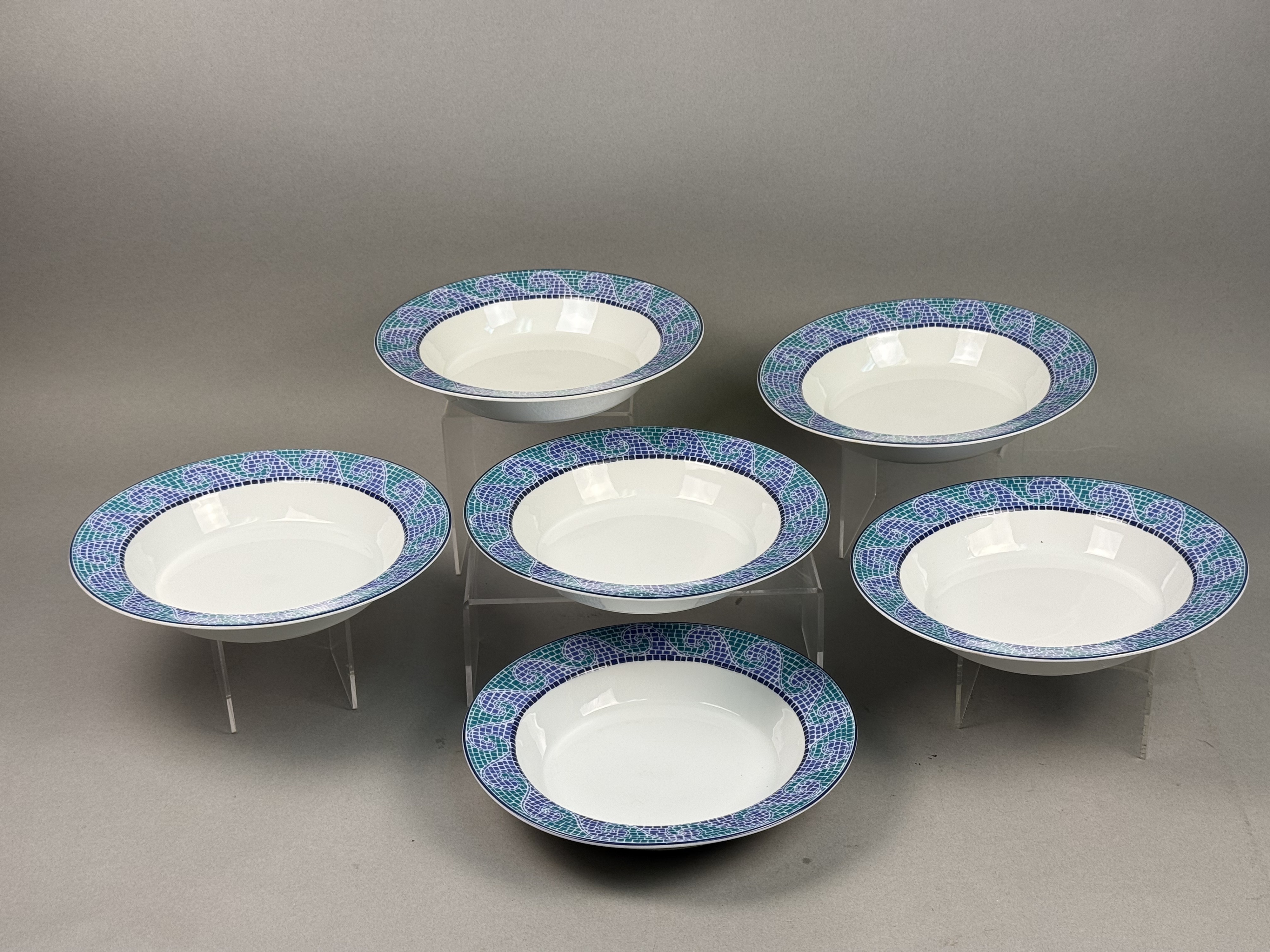 Dansk Mosaic Wave Porcelain Bowls