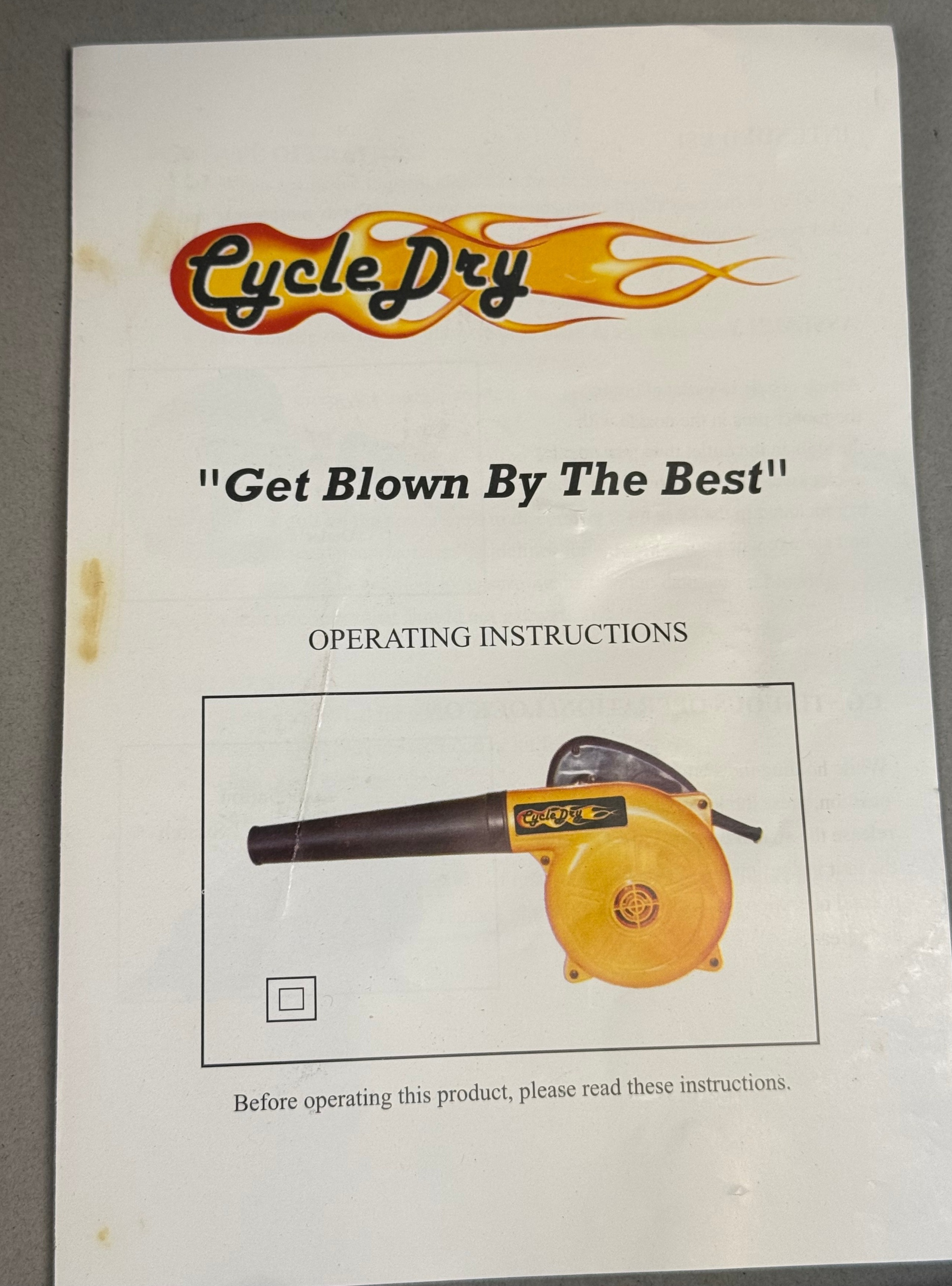 Cycle Dry Portable Motorcycle Blower