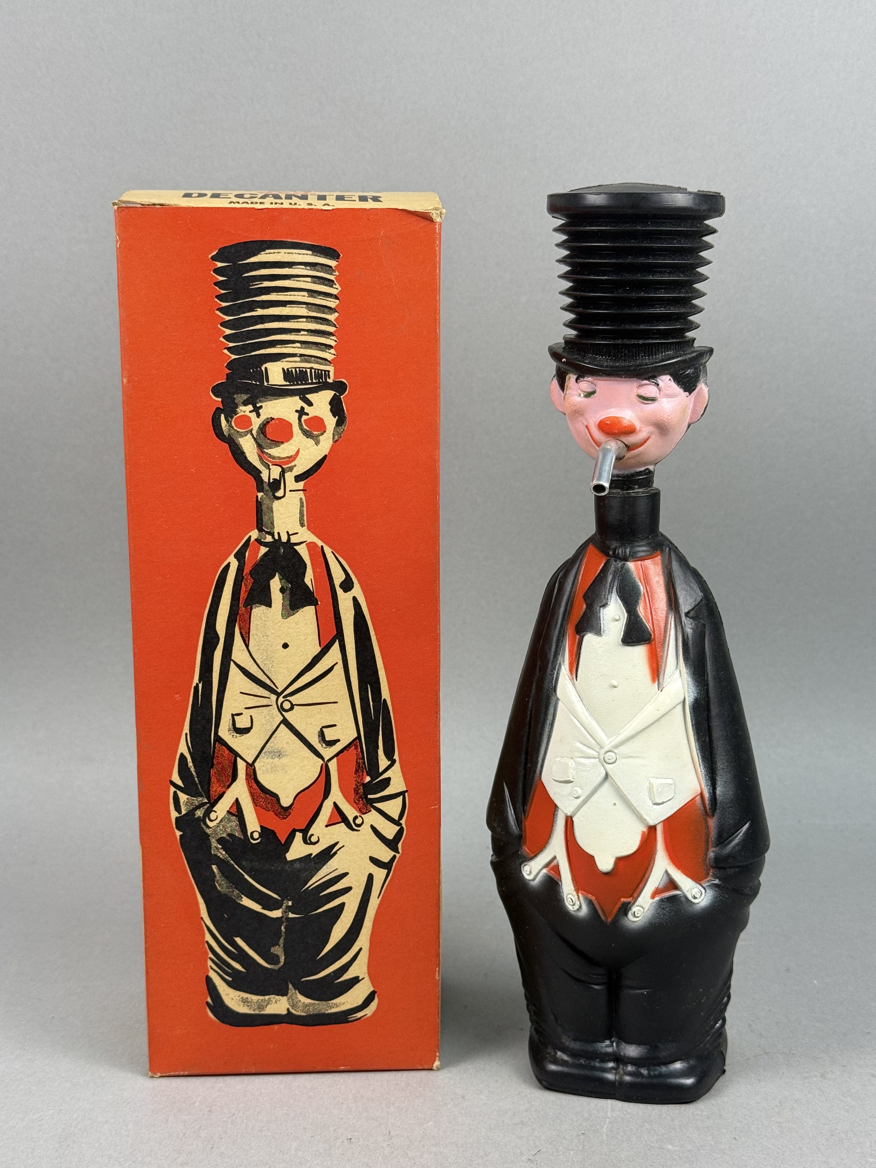 Vintage Top Hat Tipsy Polyethylene Beverage Dispenser