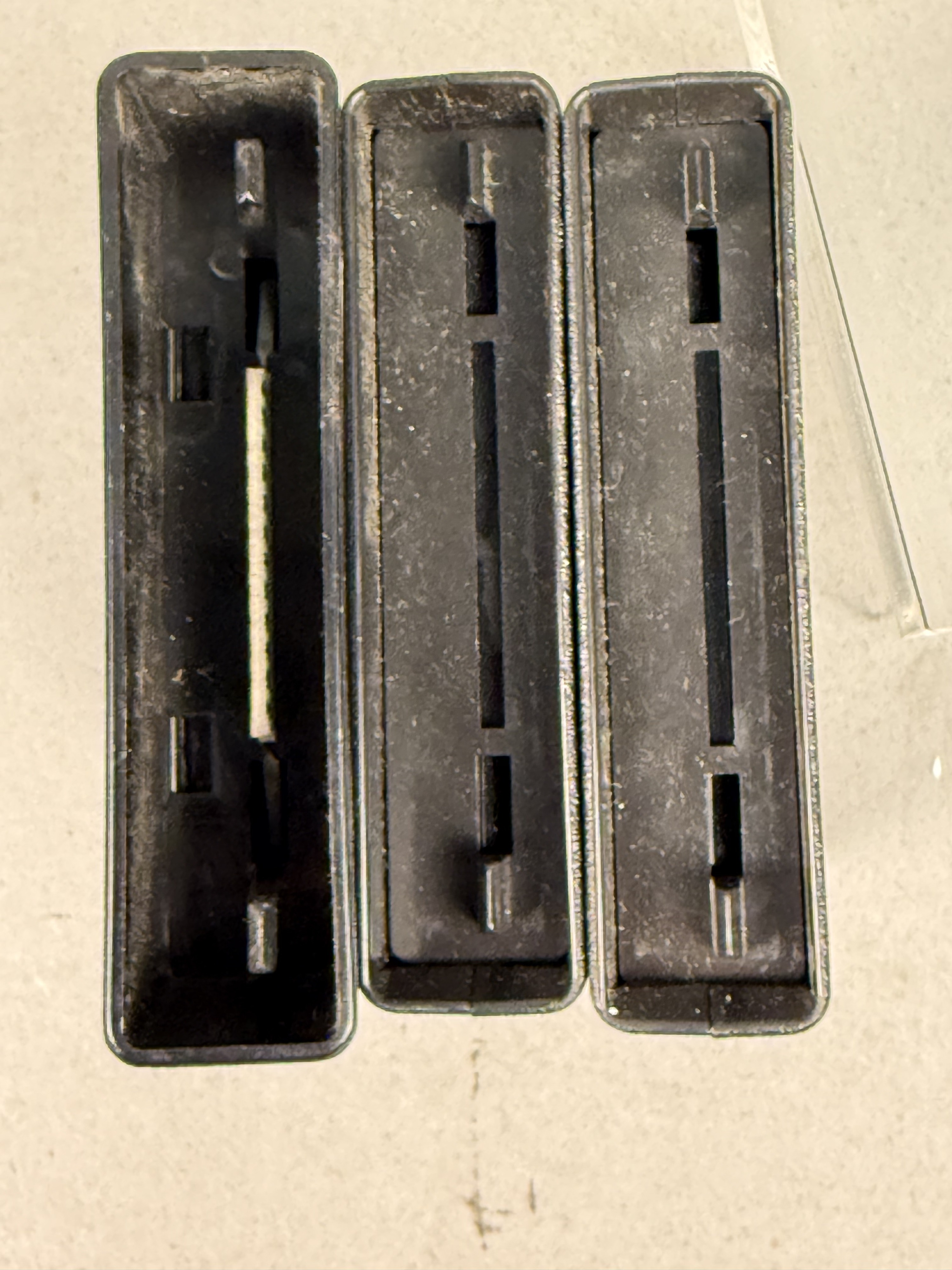 Three Atari 2600 Plastic Game Cartridges