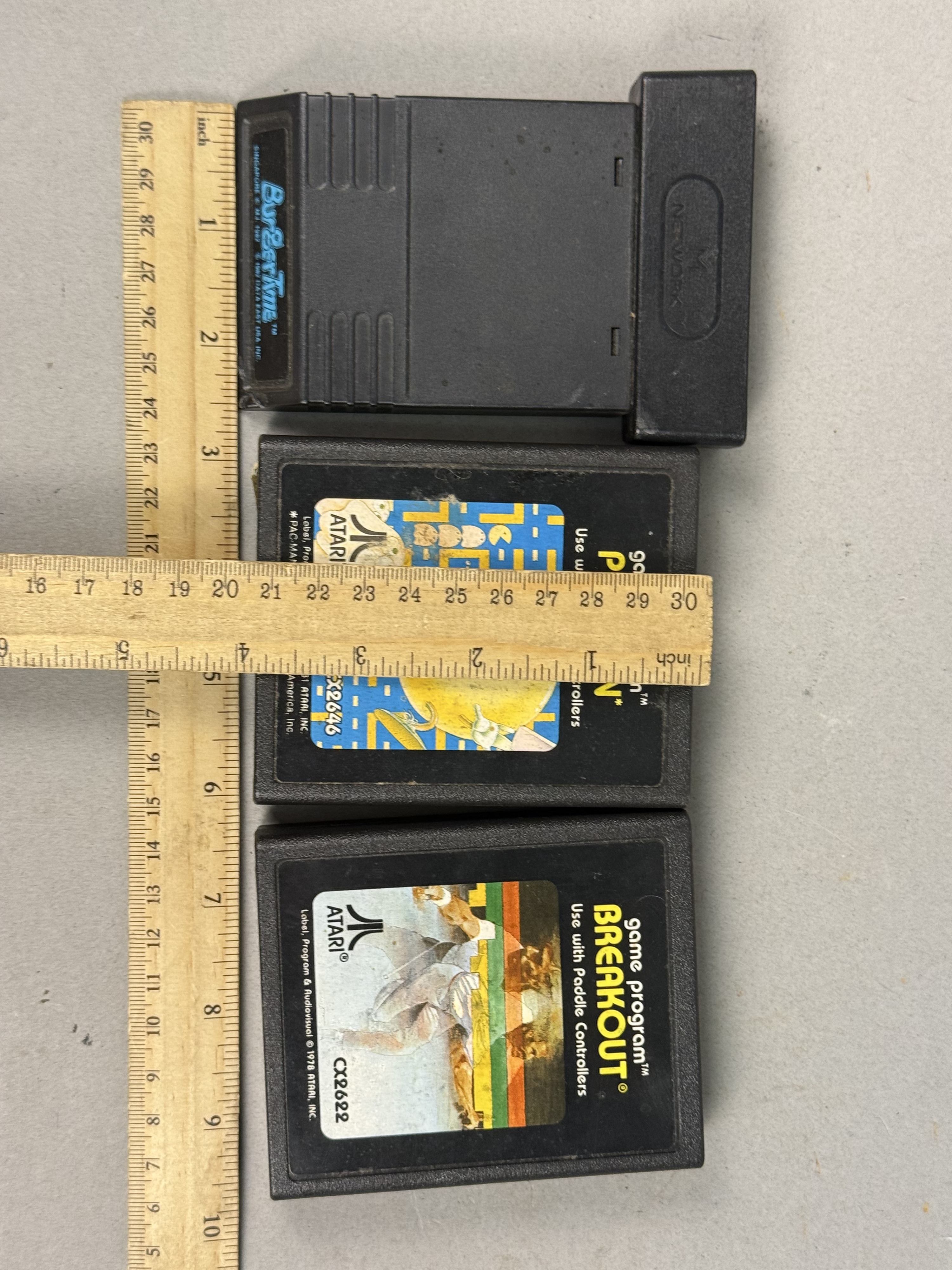 Three Atari 2600 Plastic Game Cartridges