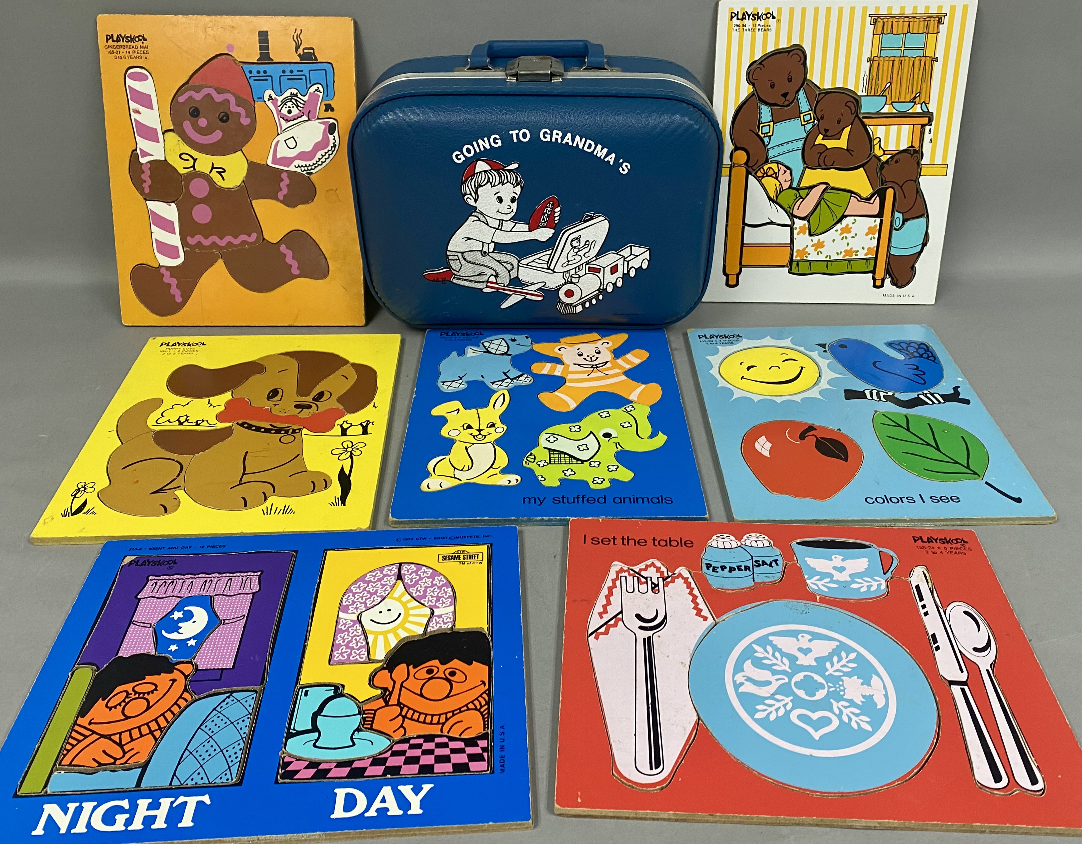 Playskool Wooden Puzzles and Trojan Suitcase
