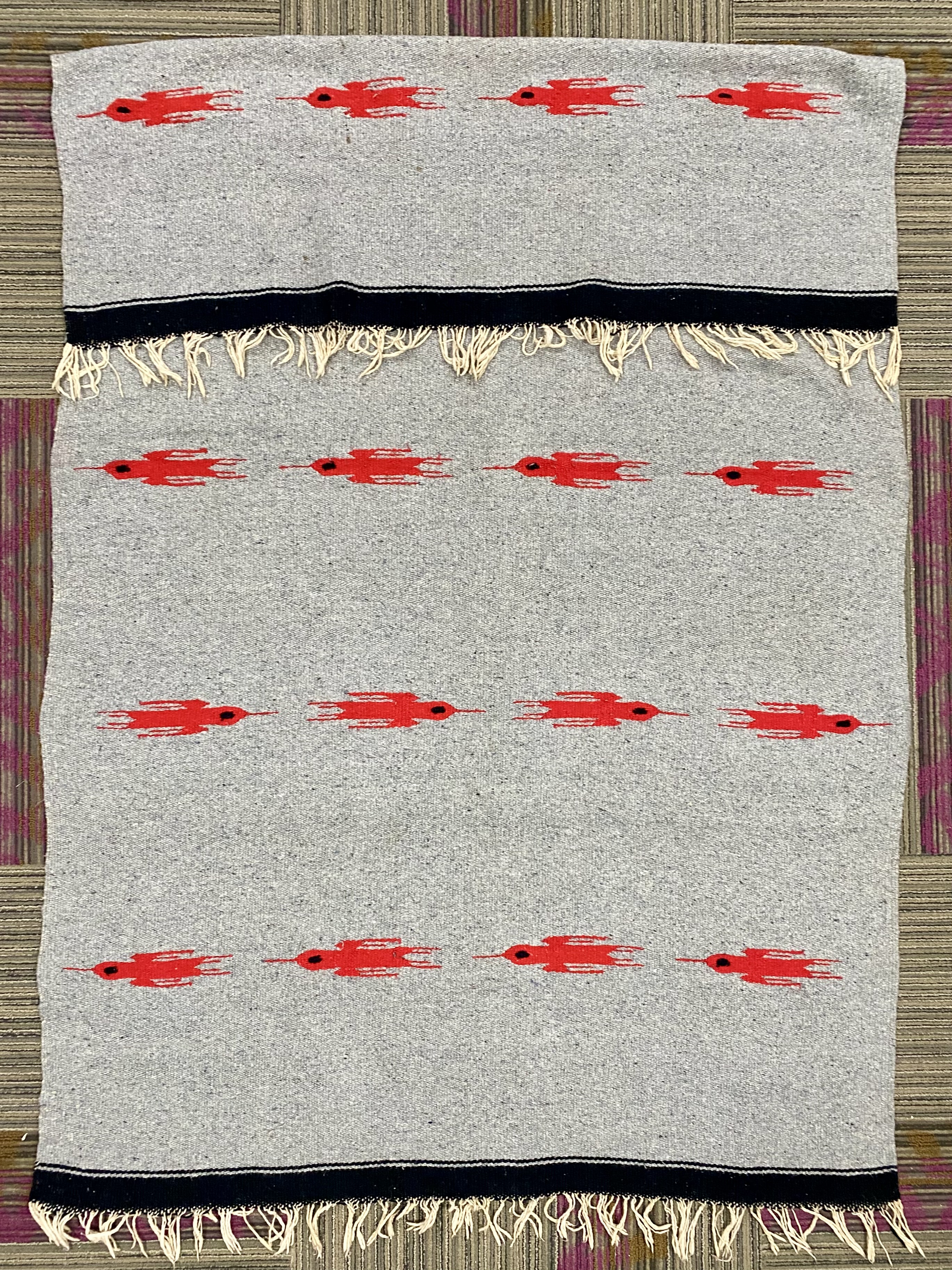 Zapotec Wool Thunderbird Pattern Blanket