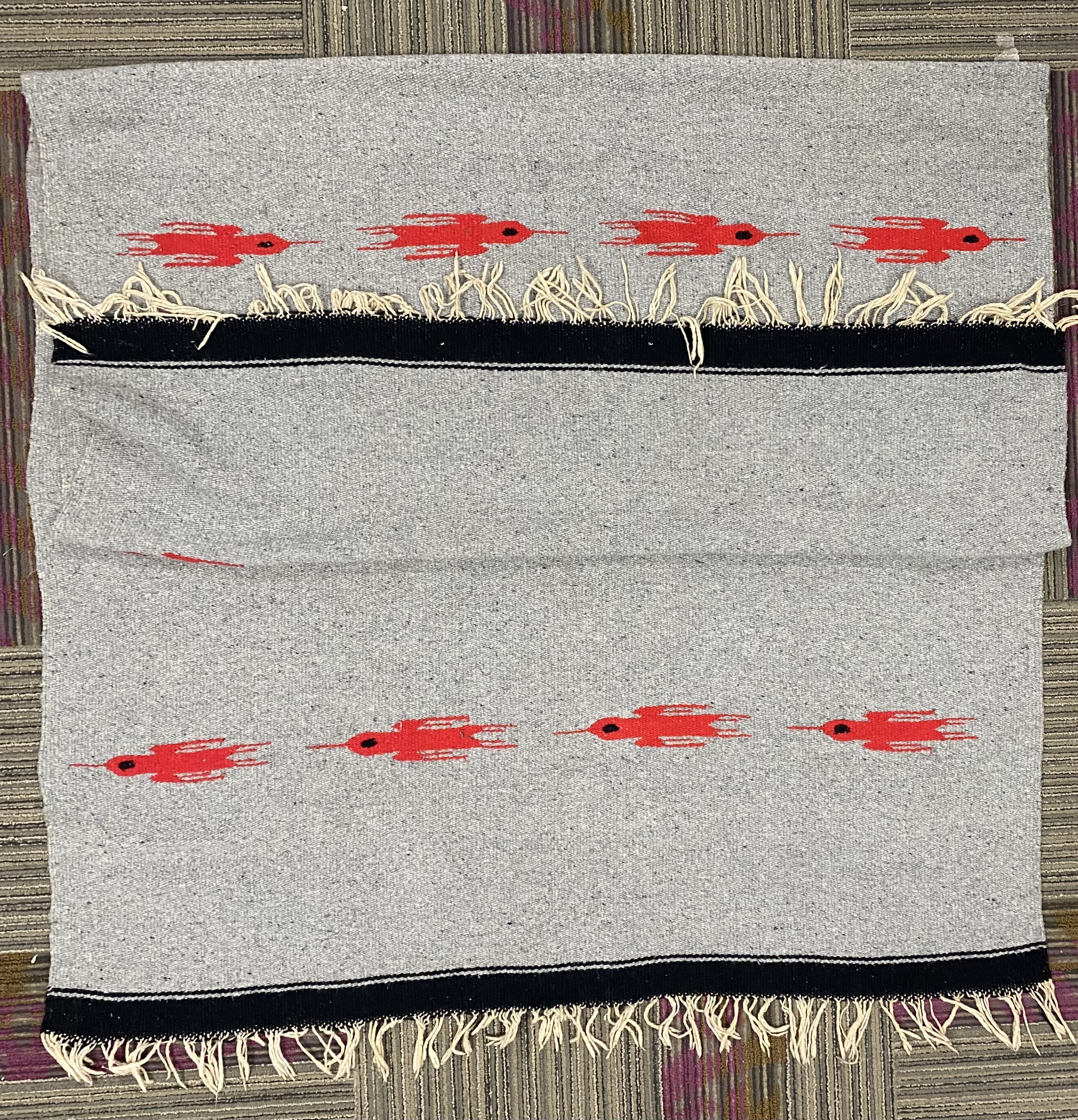 Zapotec Wool Thunderbird Pattern Blanket