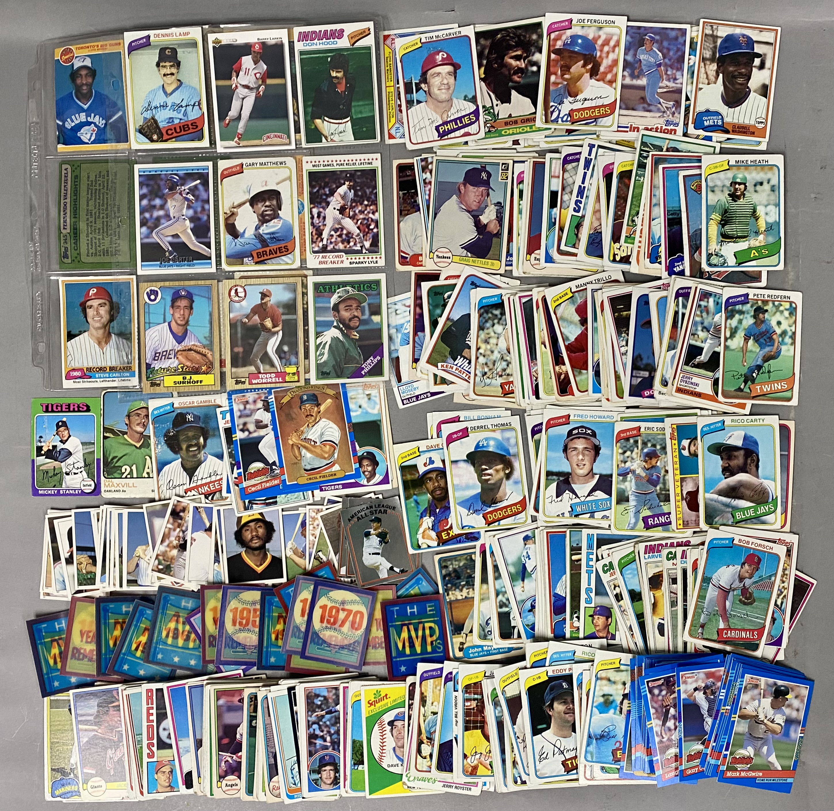 Vintage Assorted Baseball Trading Card Collection