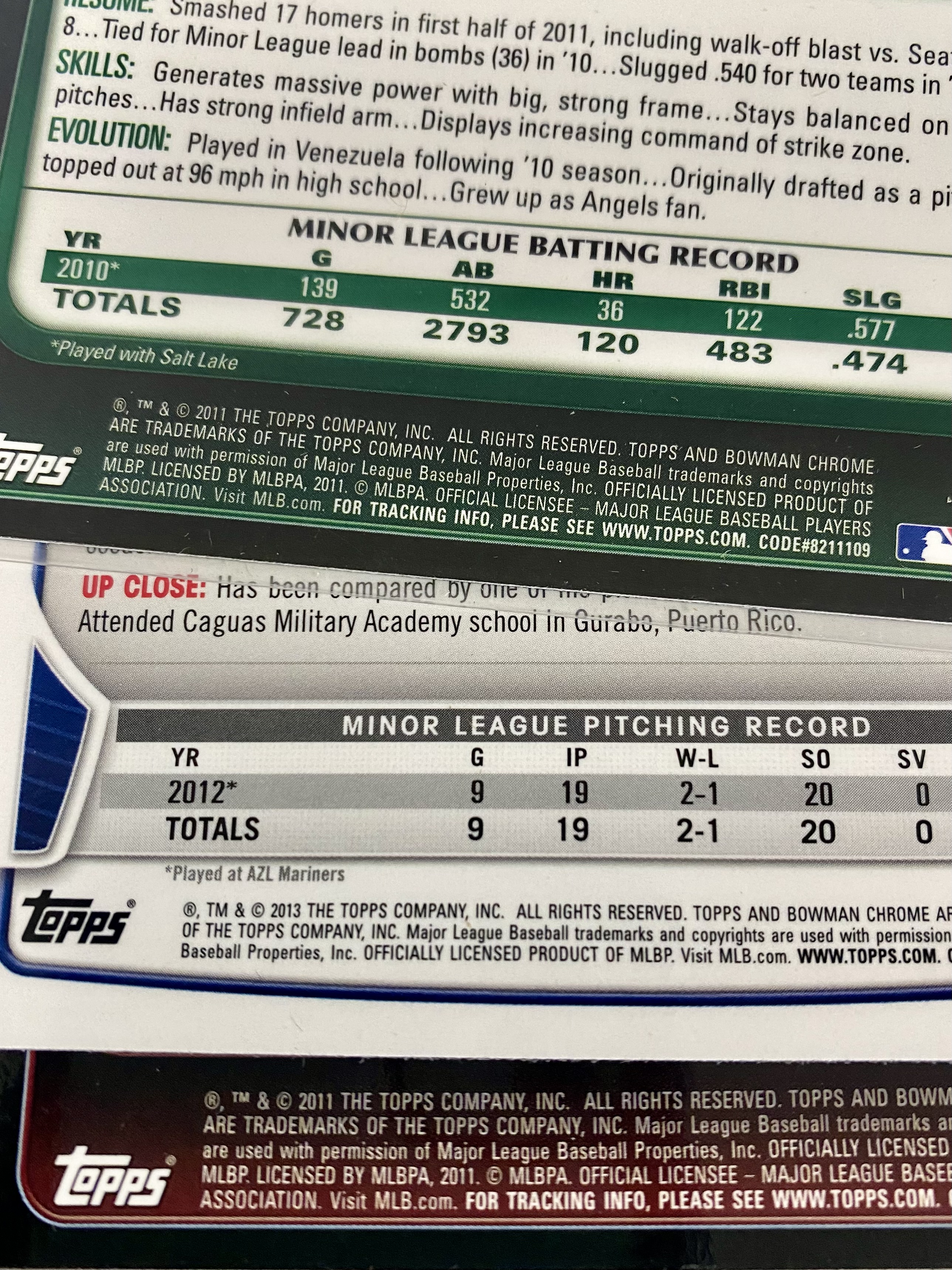 Topps and Bowman Chrome Baseball Card Collection