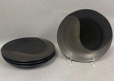 Pfaltzgraff Night Surf Stoneware Salad Plates. A set of four stoneware salad plates in the Night 