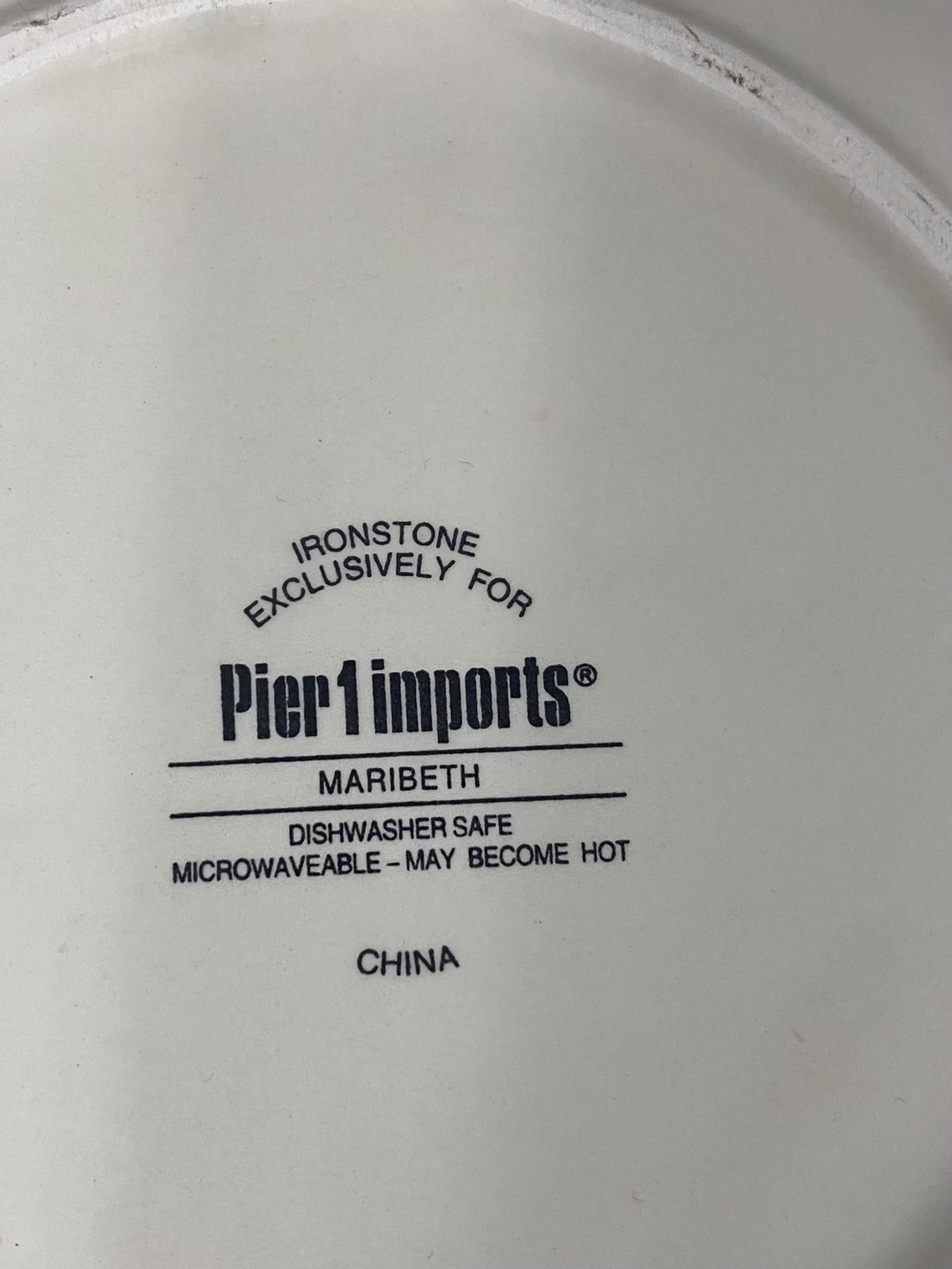 Pier 1 Maribeth Ironstone Plates