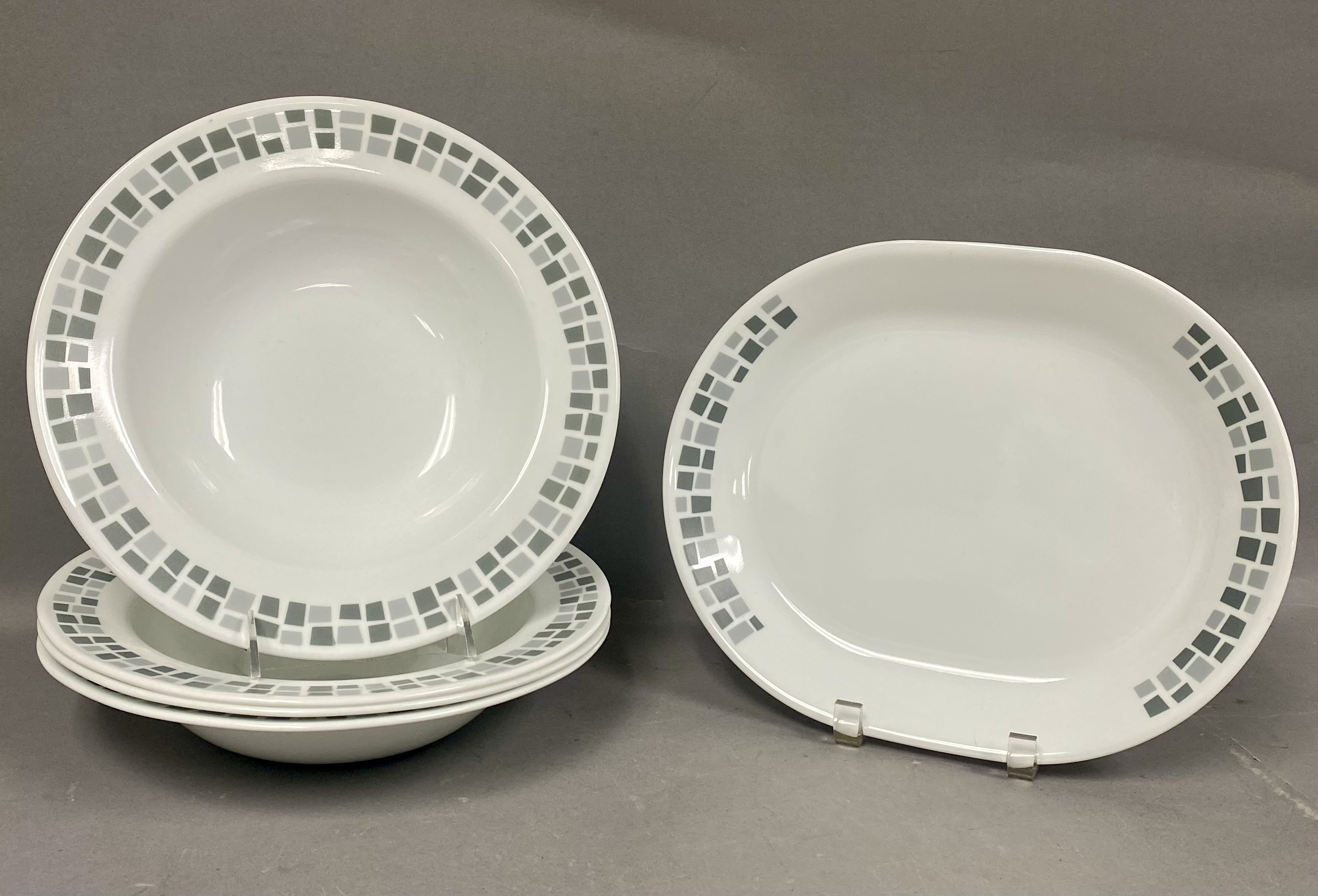 Corelle Gray Mosaic Glass Tableware