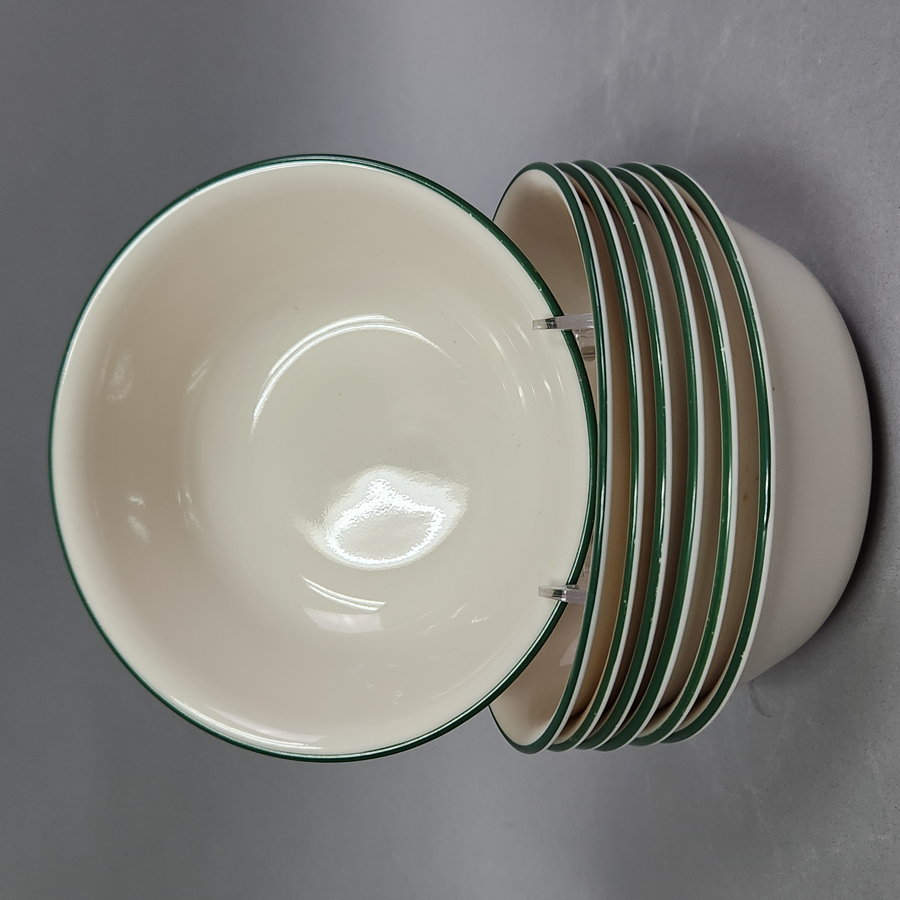 Corelle Green Rimmed Vitrelle Bowls