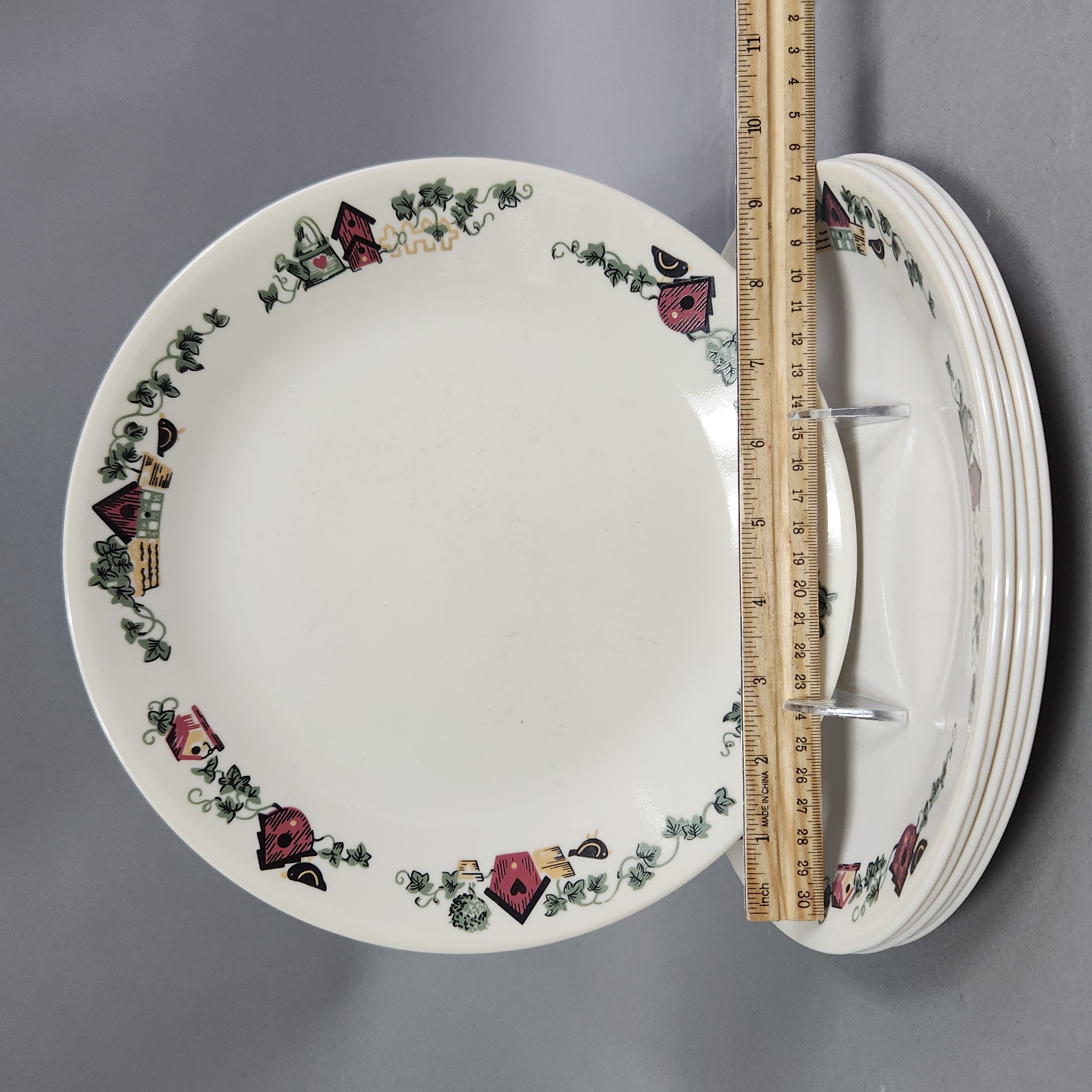 Corelle Birdhouse Pattern Dinner Plates