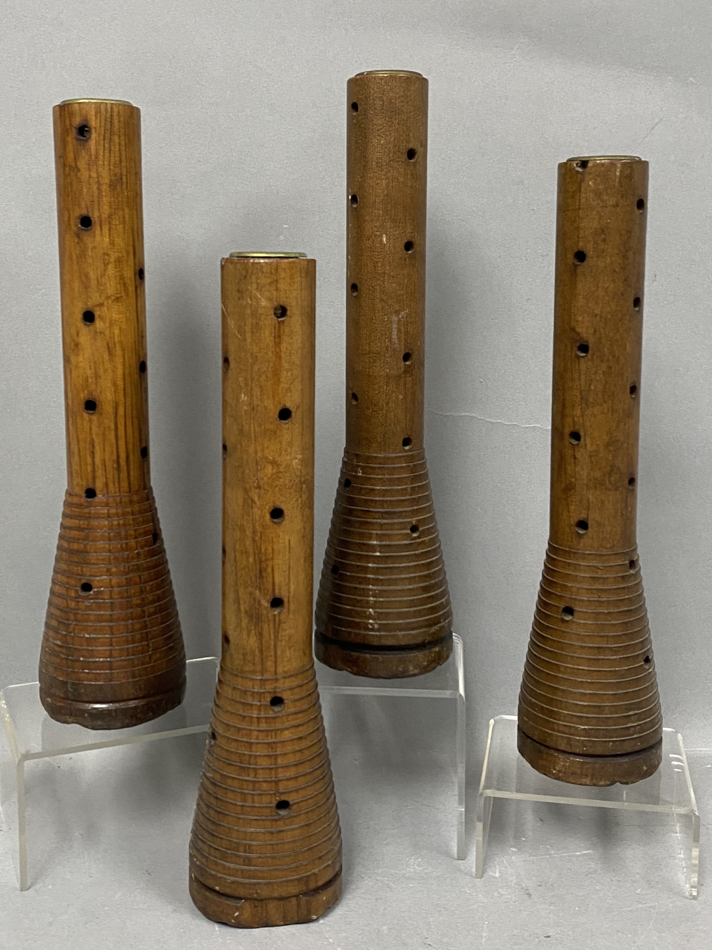 Group of Industrial Wooden Beehive Bobbins