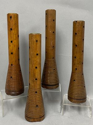 Group of Industrial Wooden Beehive Bobbins. This group of antique wooden bobbins features 