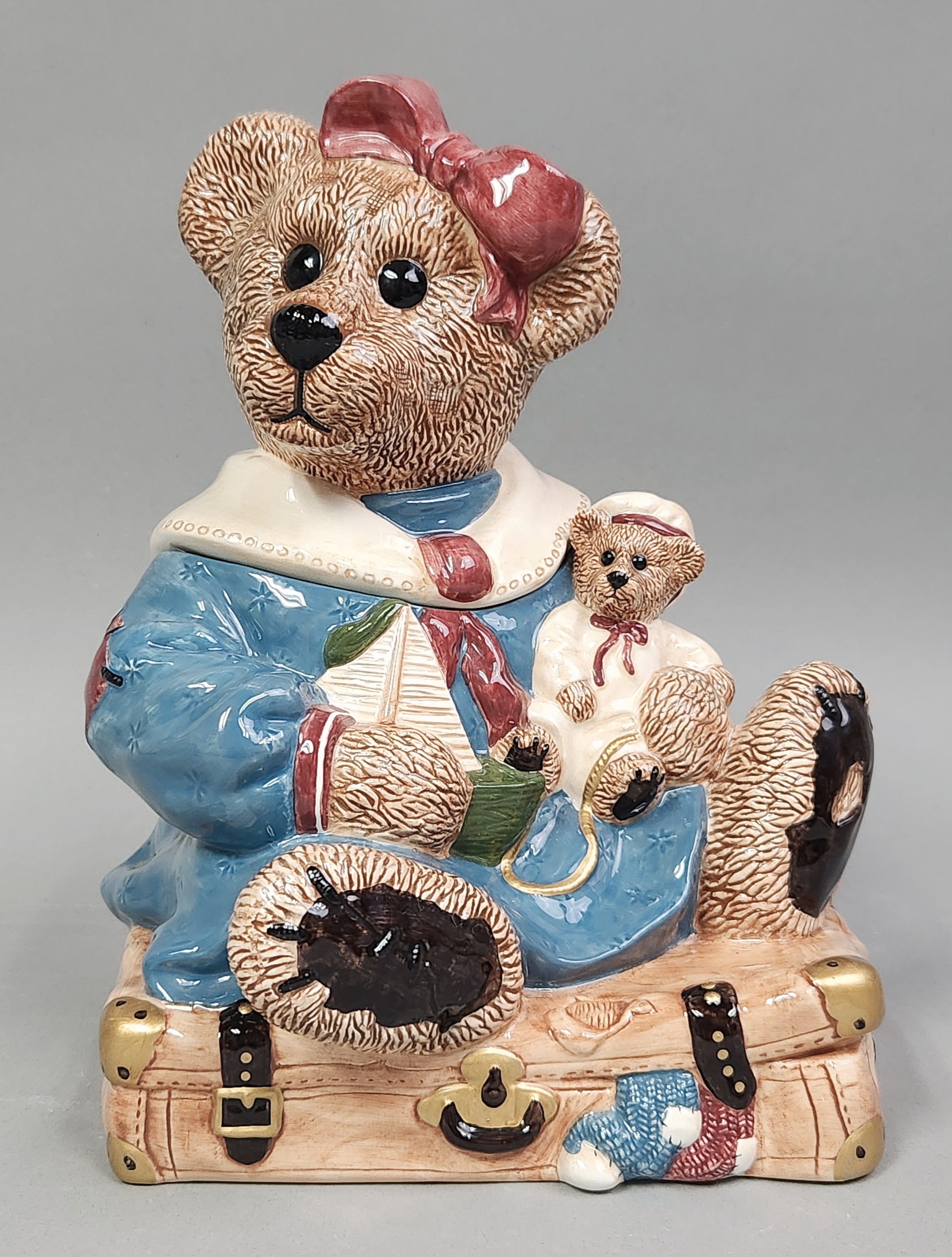 Boyds Bears Bailey Suitcase Cookie Jar