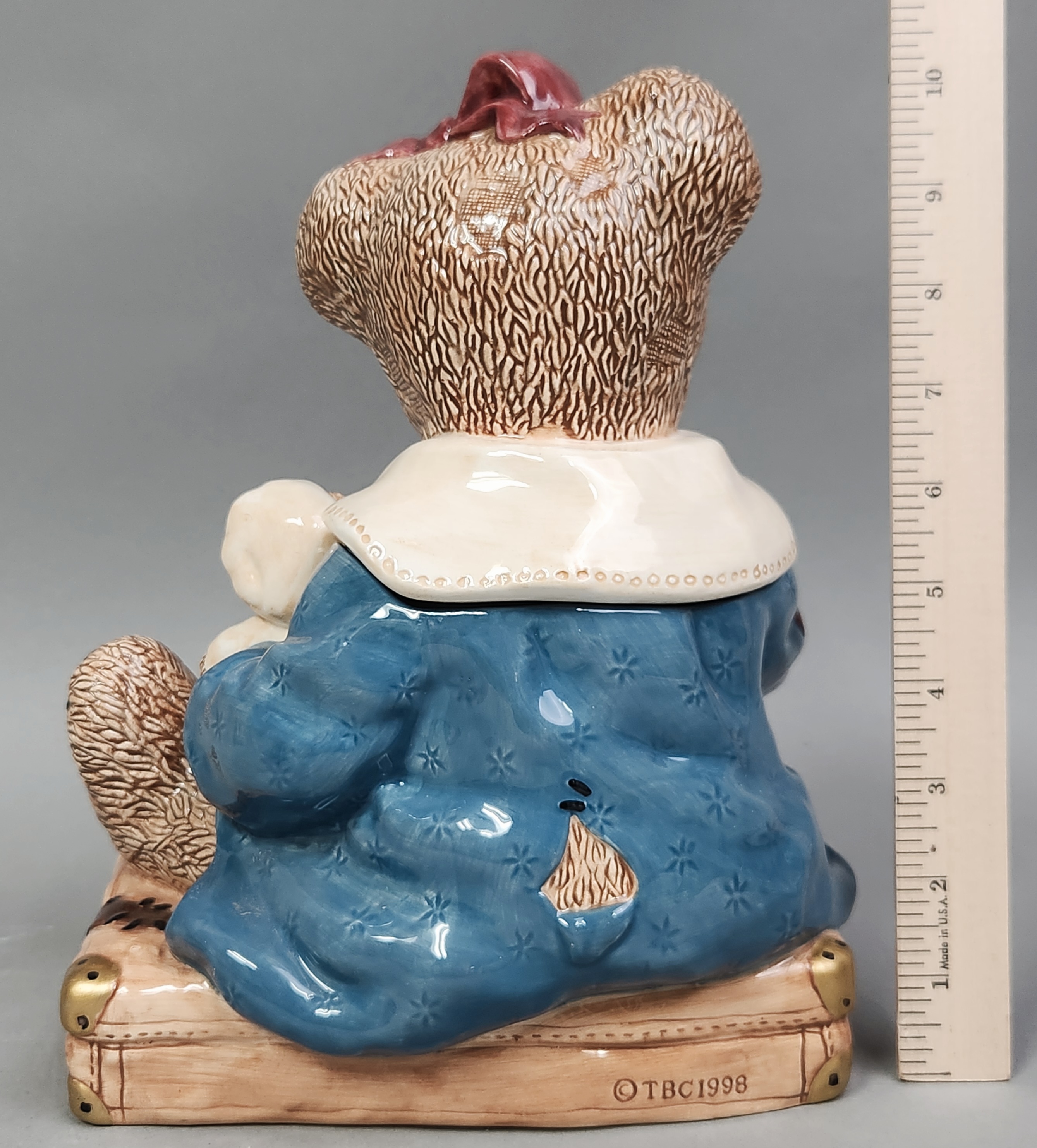 Boyds Bears Bailey Suitcase Cookie Jar