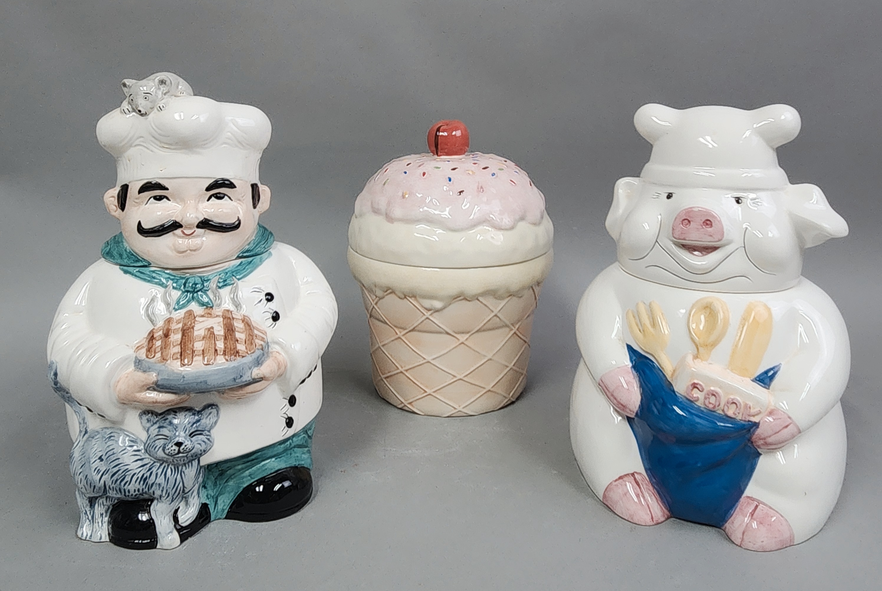 Chef Cupcake & Pig Cookie Jars