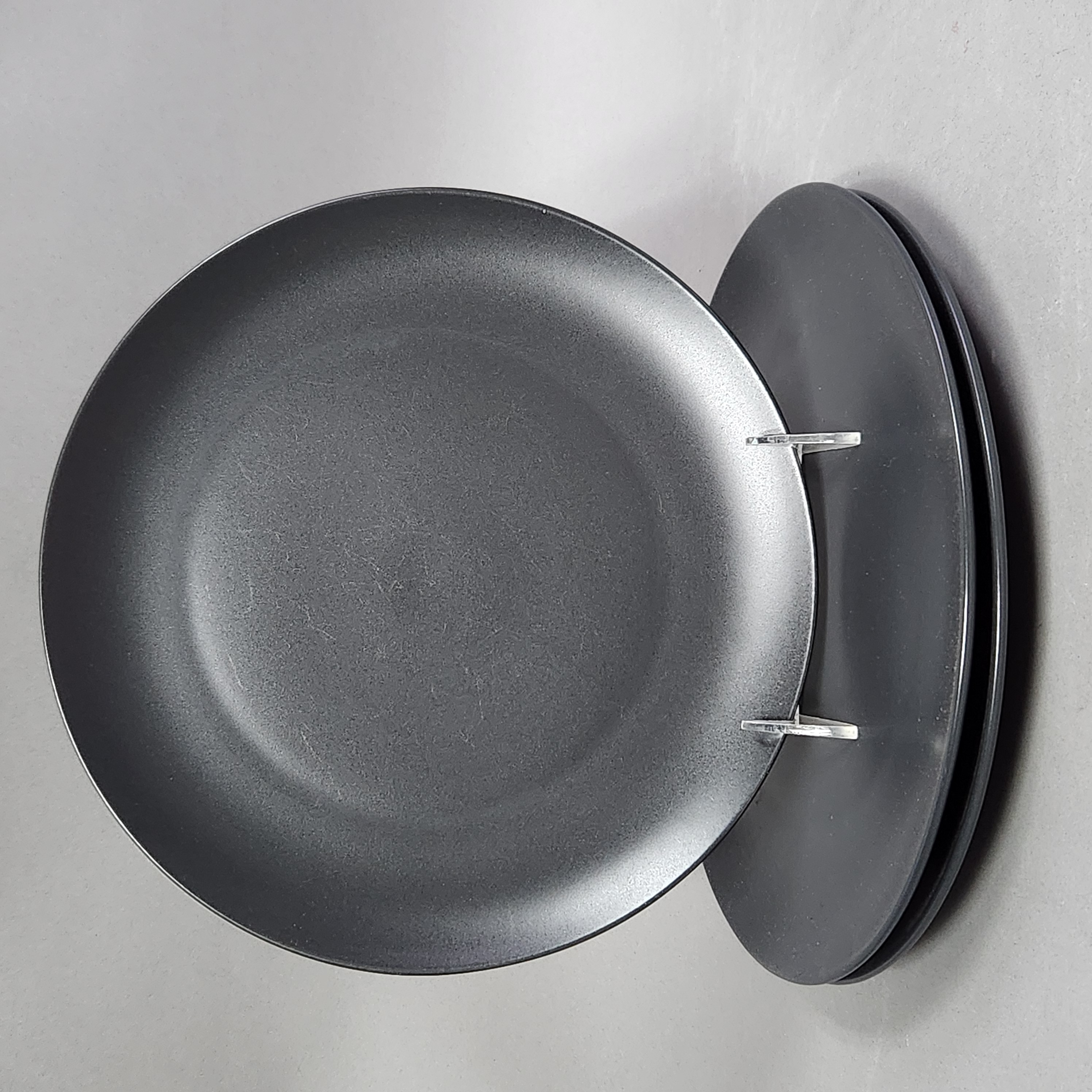 Ikea Matte Black Stoneware Plates