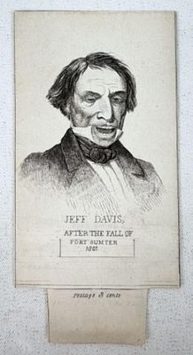 1863 Satirical Mechanical Jefferson Davis Card. Circa 1863 Satirical Mechanical Jefferson Davis 
