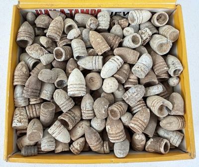 Approximately (250) Excavated Civil War Bullets. See photos. Condition- Various. See photos.
