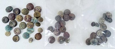 (50) U.S. Civil War Buttons. (50) U.S. Civil War Coat and Cuff Buttons. (14) Eagle "I" Infantry 