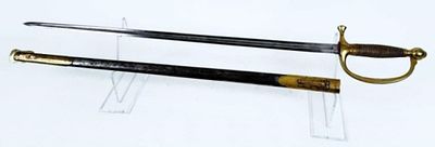 U.S. Civil War Era Model 1840 NCO Sword. Stamped, "Made by Ames Mfg. Co. Chicopee, Mass; US C. 