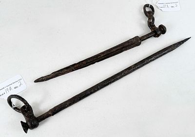 Civil War Excavated Cast Iron Horse Picket Pins. Civil War Excavated Cast Iron Horse Picket 