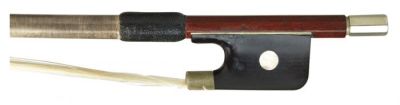 Nickel-Mounted Violoncello Bow. The round stick stamped HR PFRETZSCHNER at the butt, the ebony 