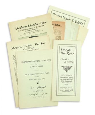 (AMERICAN-JUDAICA).Group of > printed pamphlets on Abraham Lincoln by
