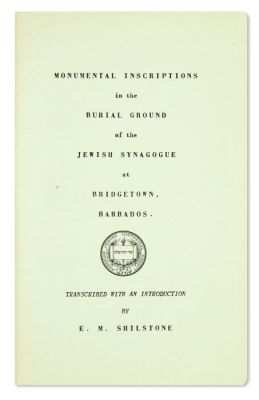 (AMERICAN JUDAICA).Eustace M. Shilstone. Monumental Inscriptions in the Burial Ground of the 