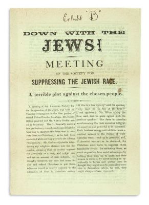 (AMERICAN-JUDAICA).(Anti-Semitic parody). Harry Hananel Marks. Down With the Jews! Meeting of 