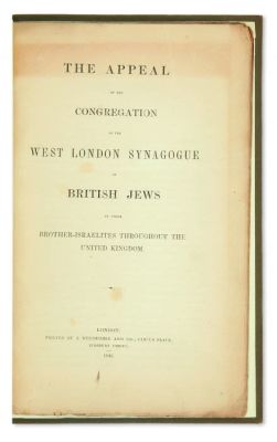 (ANGLO-JUDAICA).
Together, three individual works. * D.W. Marks. Discourse Delivered at the 