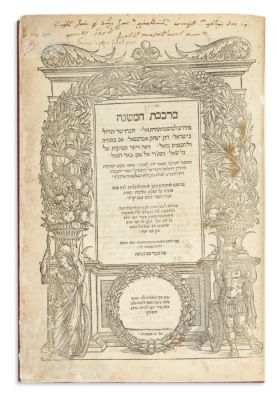 ABRABANEL, DON ISAAC.
Mirkeveth HaMishneh [commentary to the Book of Devarim]. FIRST EDITION. 
