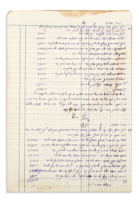 ABUHATZEIRA, YISRAEL (Baba Sali, 1889-1984). Manuscript Signed. A leaf from the records of the 